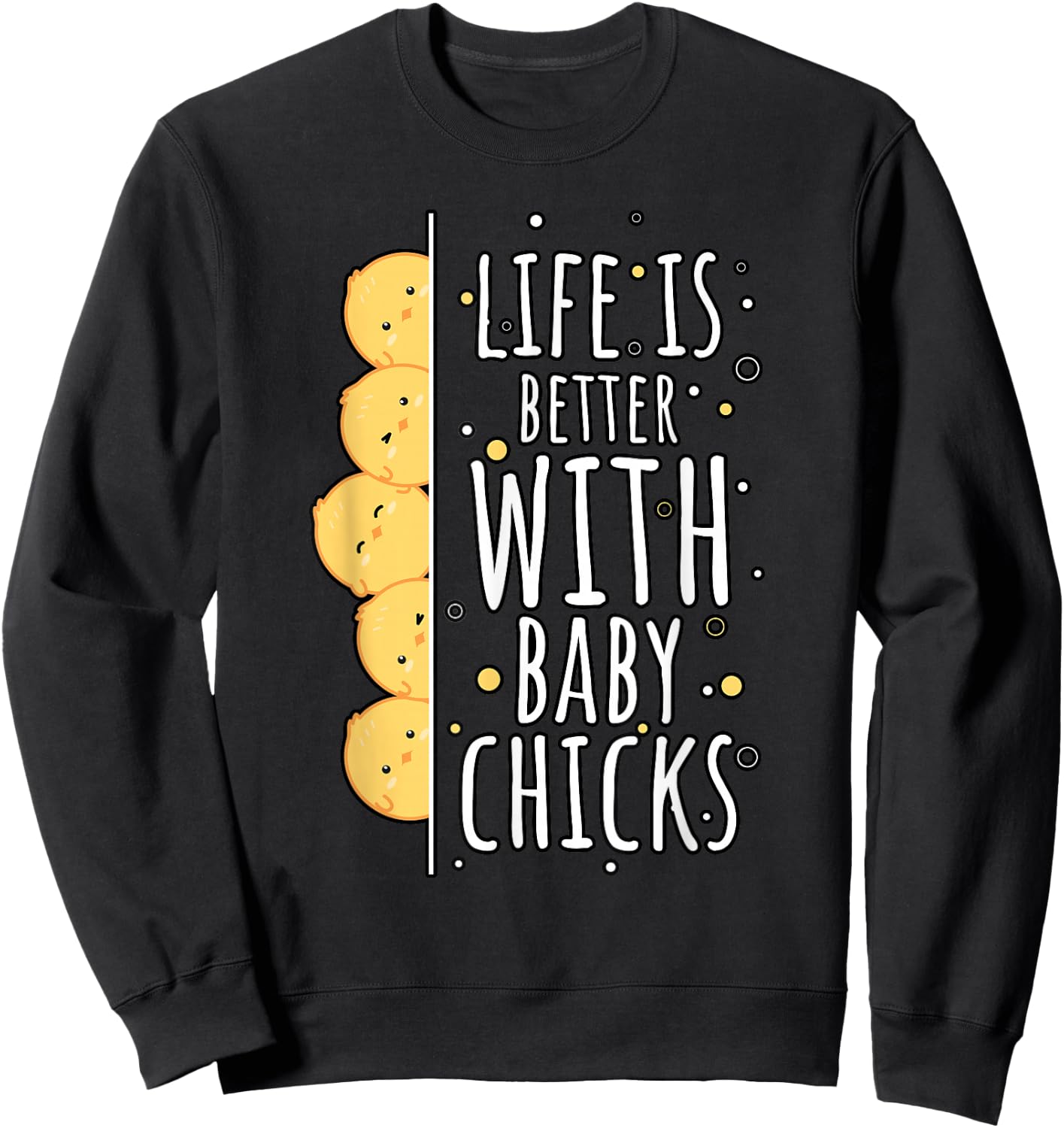 Japanese Kawaii Chicken Farming Spring Easter Baby Chicks Sweatshirt - Sweatshirt | Black