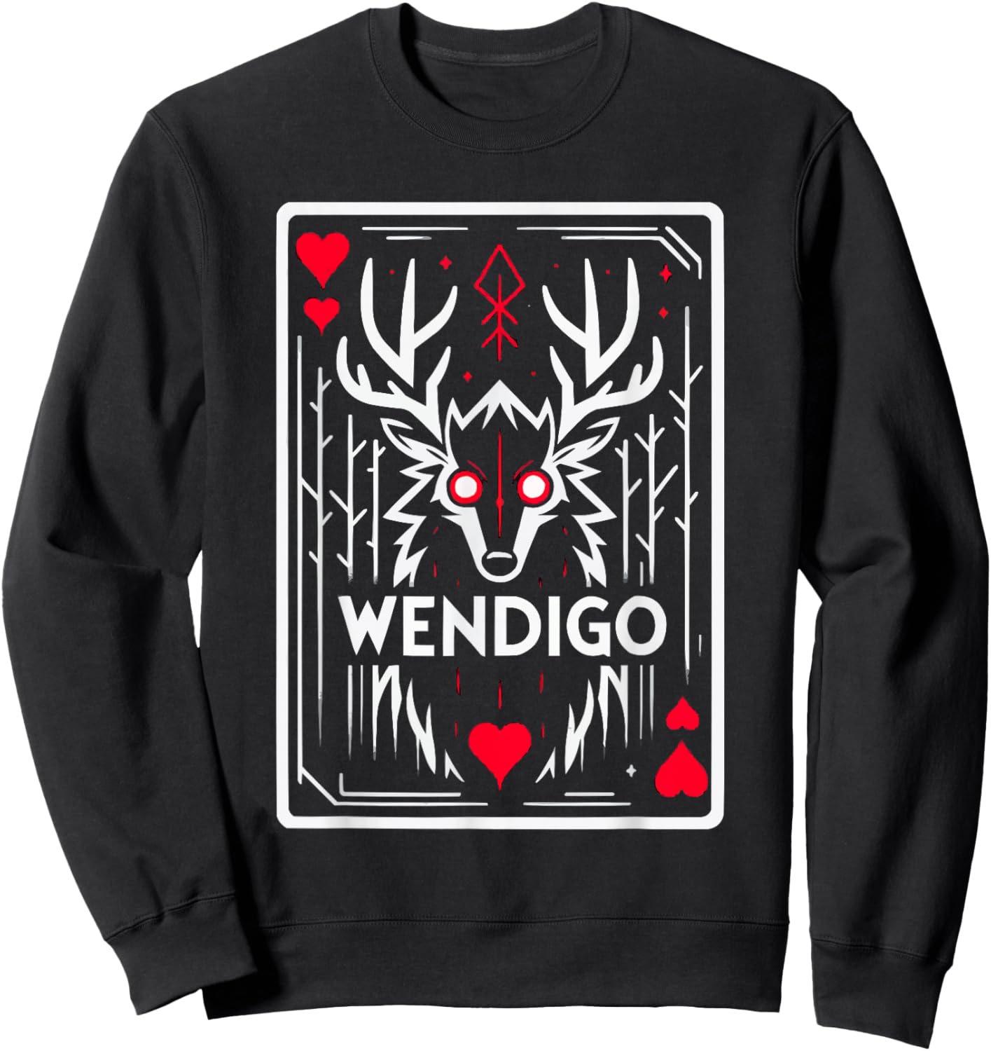 Wendigo Monster Legendary Creature Cryptozoology Cryptid Sweatshirt - Sweatshirt | Black