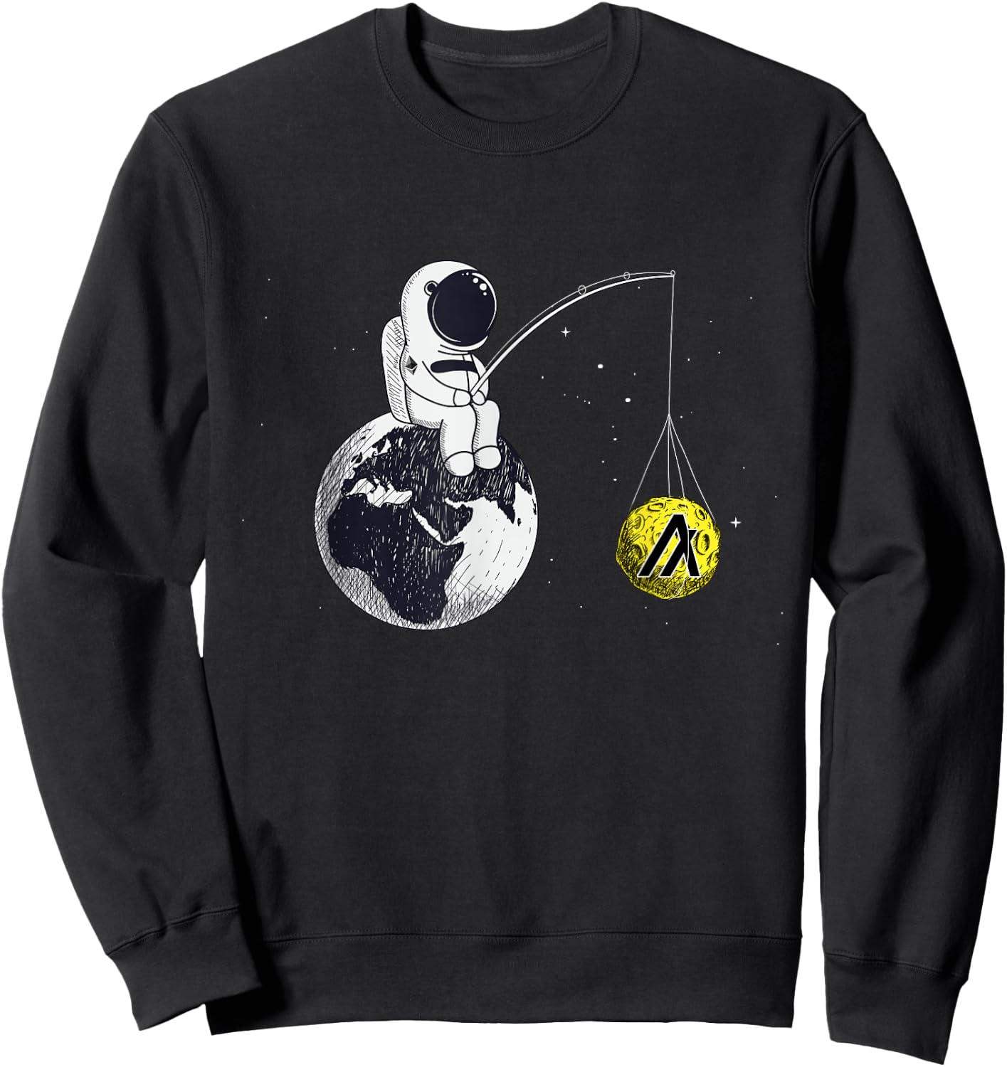 Cryptocurrency Talk - Algorand To The Moon Space Man Merch Sweatshirt - Sweatshirt | Black