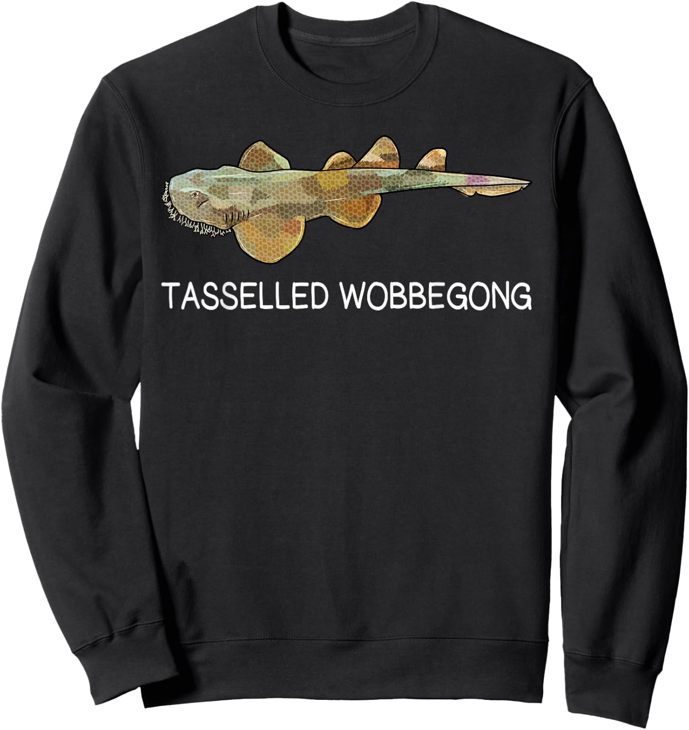 Tasselled Wobbegong Shark Lover Sweatshirt - Sweatshirt | Black