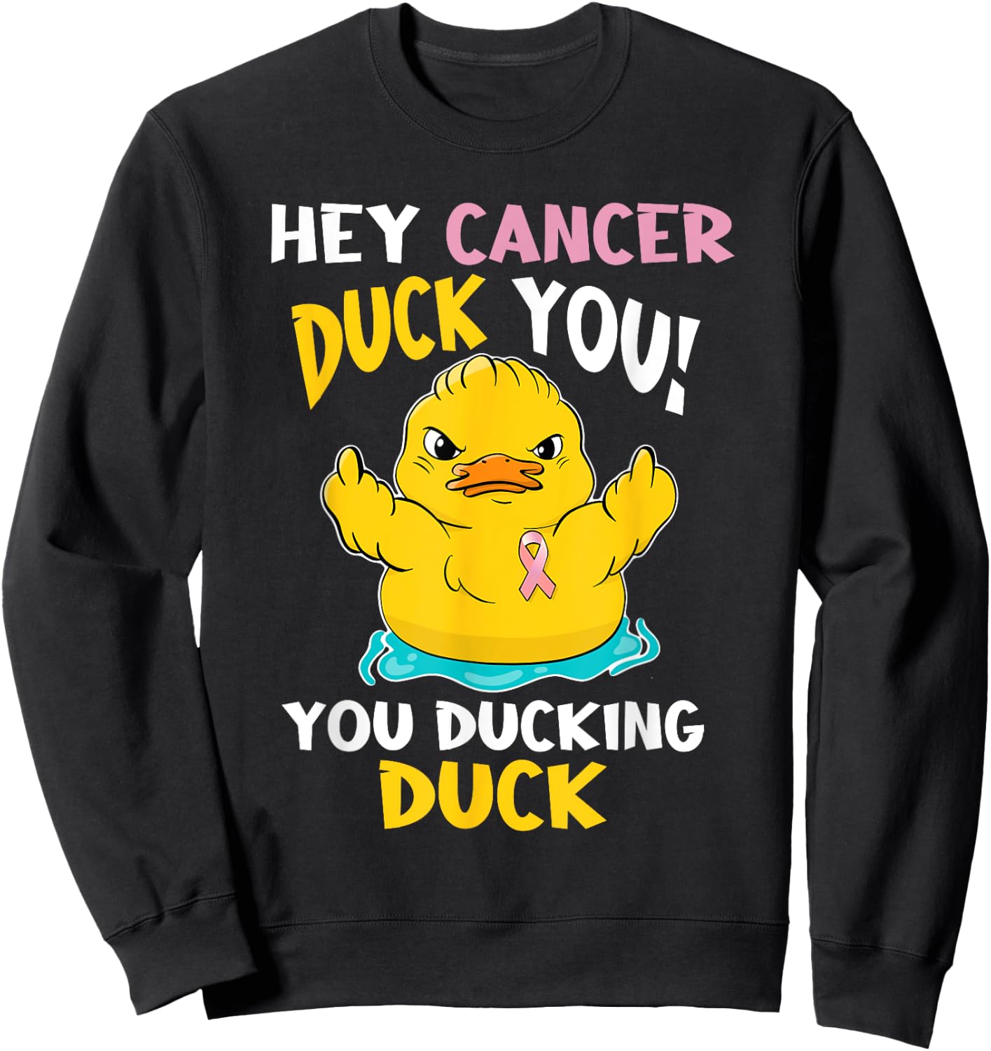Daring Duckie - Breast Cancer Warrior Sweatshirt - Sweatshirt | Black