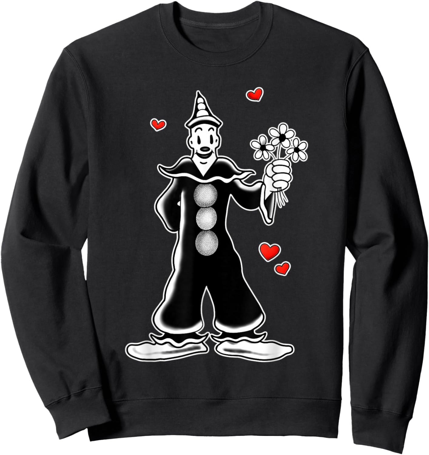 Koko the Clown Love x Flowers x Hearts Sweatshirt - Sweatshirt | Black