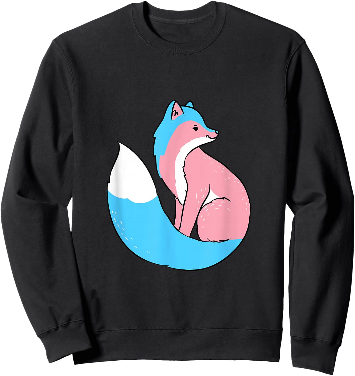 Trans Pride Fox Transgender Sweatshirt - Sweatshirt | Black