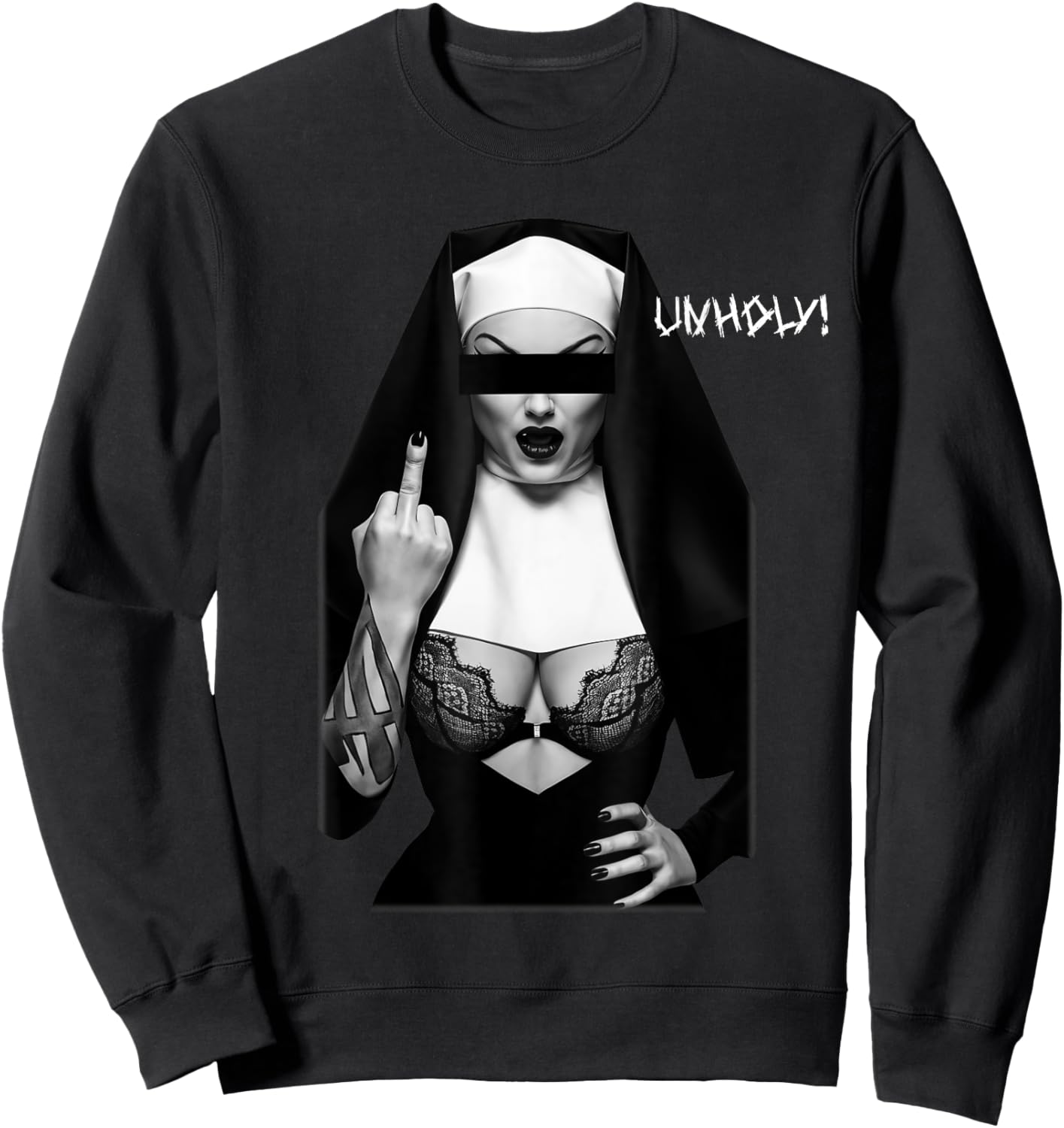 Sexy Unholy Nun Sweatshirt - Sweatshirt | Black