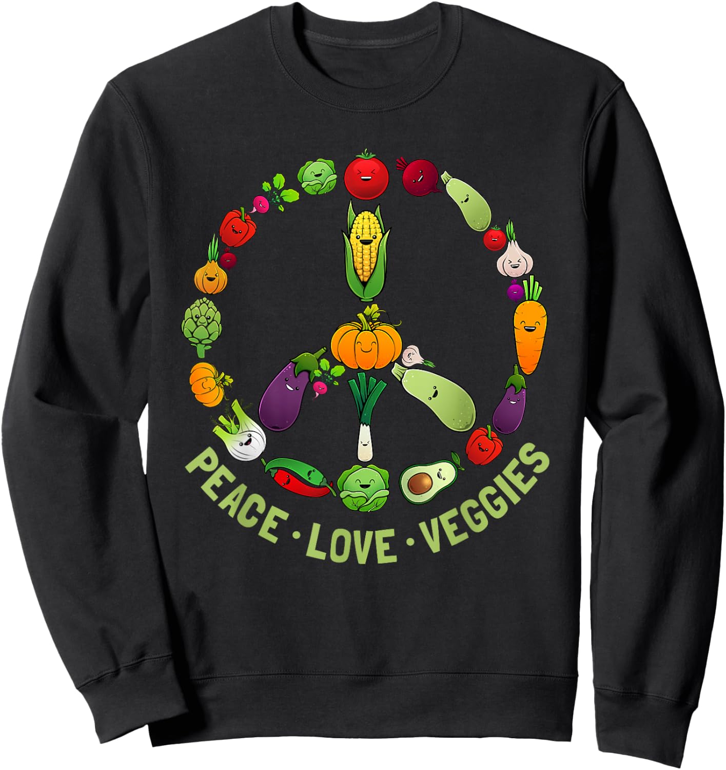 Funny Vegetarian Gift Men Women Cool Vegan Veggie Veganism Sweatshirt - Sweatshirt | Black