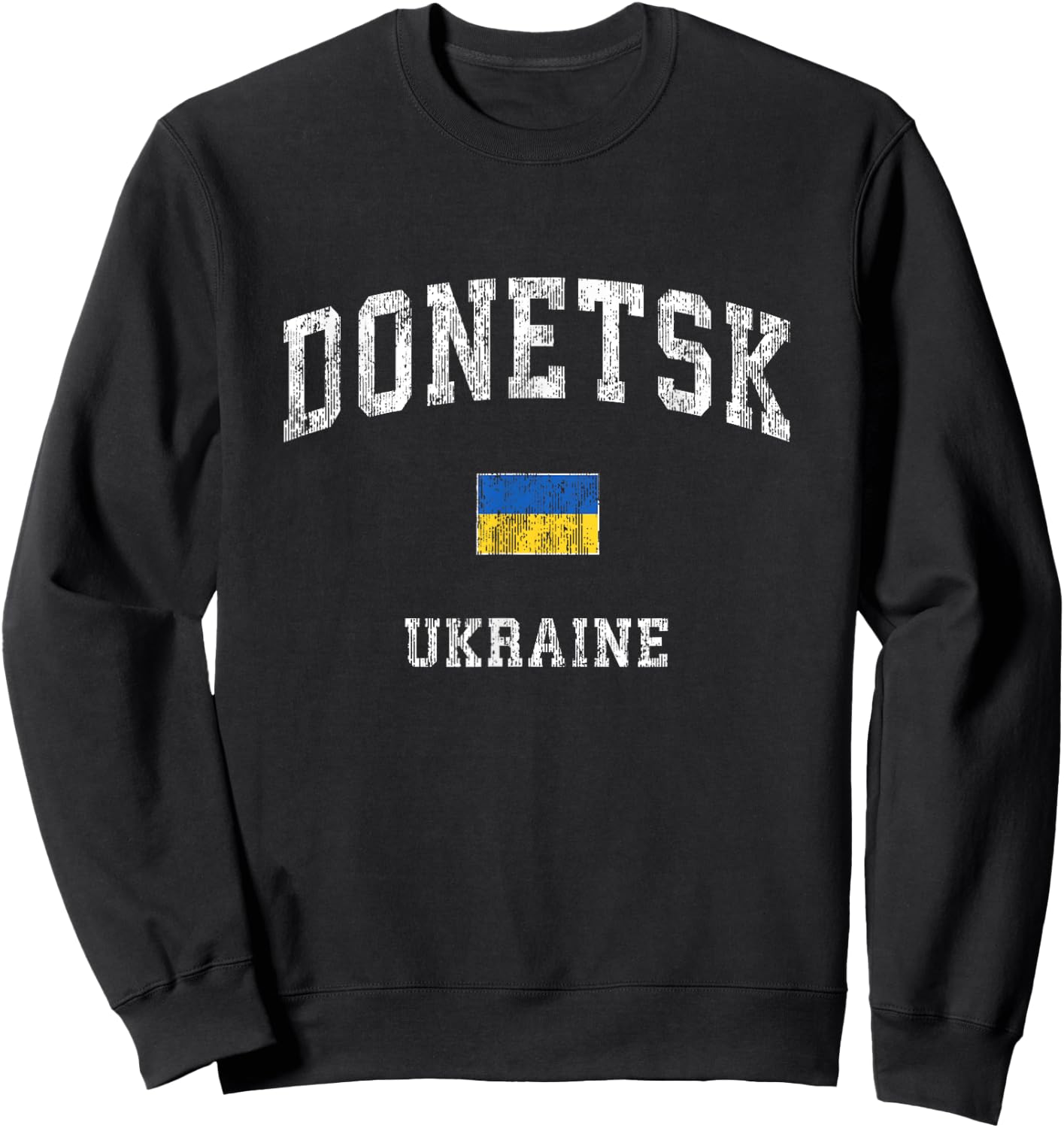Donetsk Ukraine Vintage Athletic Sports Design Sweatshirt - Sweatshirt | Black