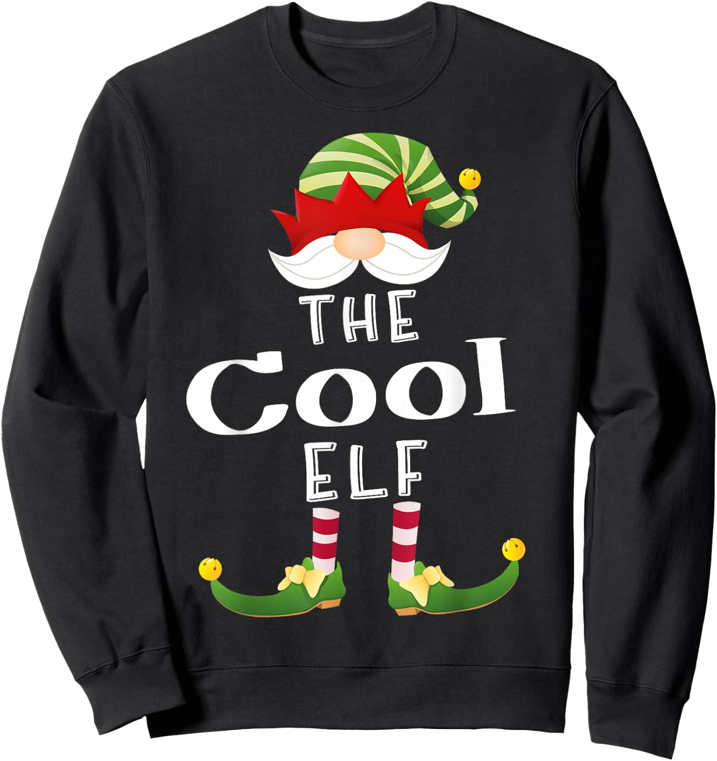 Cool Elf Group Christmas Funny Pajama Party Sweatshirt - Sweatshirt | Black