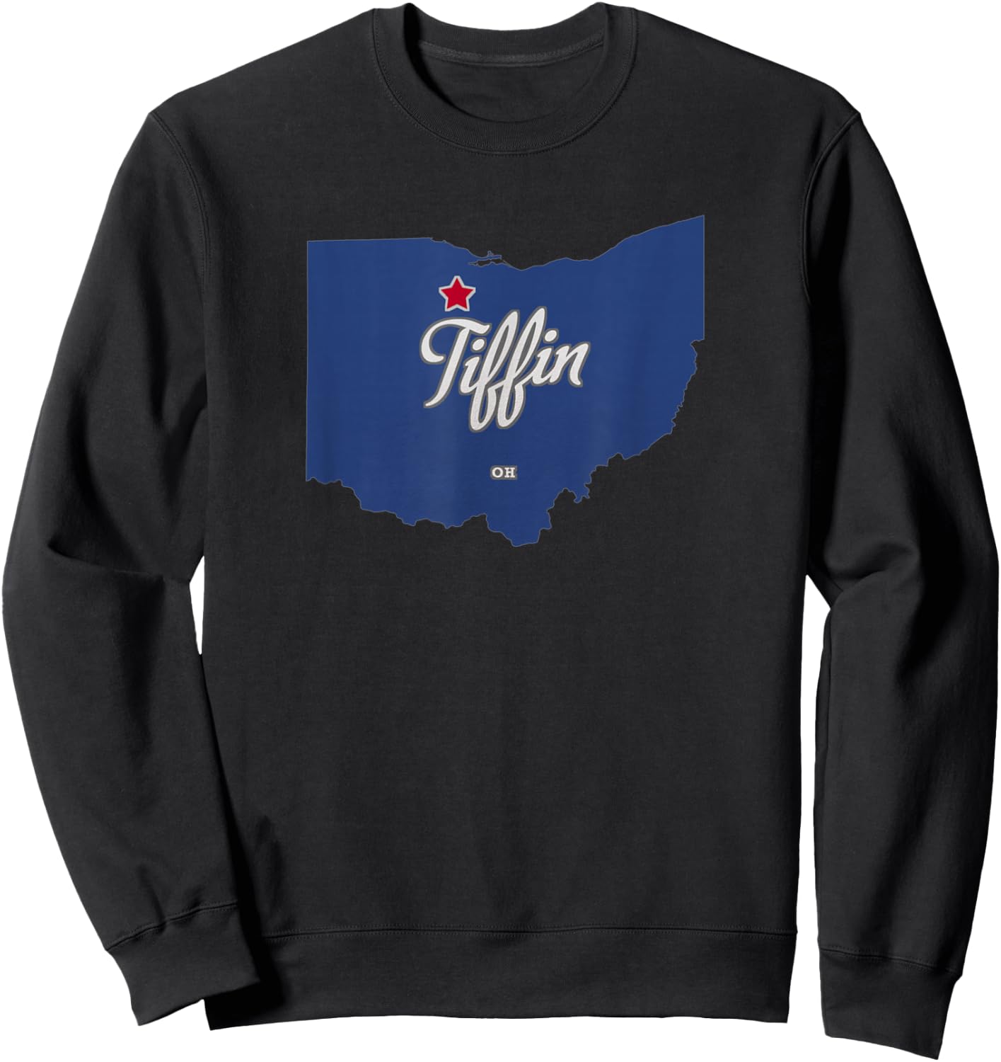 Tiffin Ohio OH Map Sweatshirt - Sweatshirt | Black