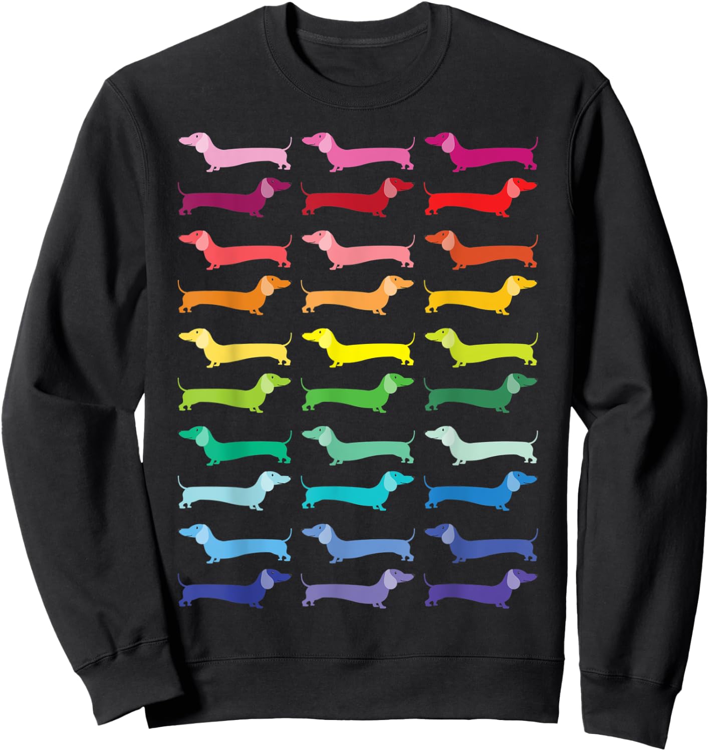 Colorful Dachshunds Sweatshirt - Sweatshirt | Black