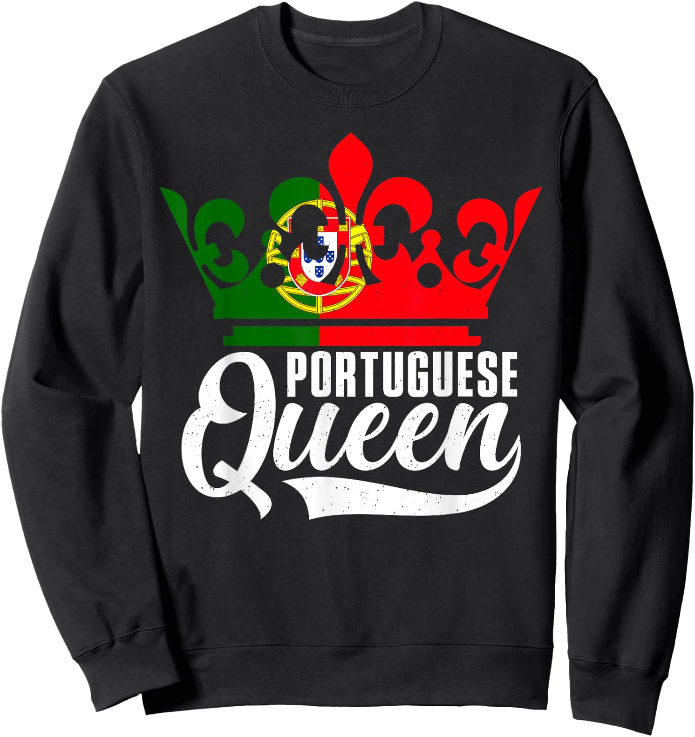 Portuguese Queen Flag Portugal Heritage-Pride Sweatshirt - Sweatshirt | Black