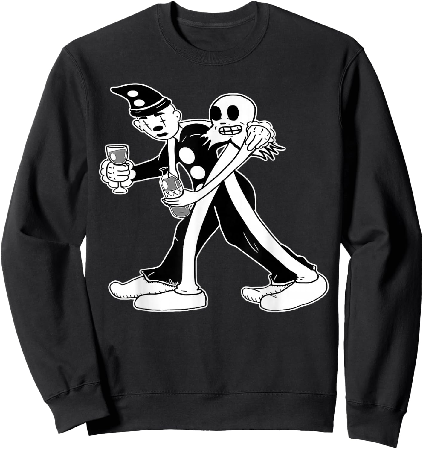 Urban Empyre Koko the Clown Ghost Buddy Gothic , Small, Black Sweatshirt - Sweatshirt | Black