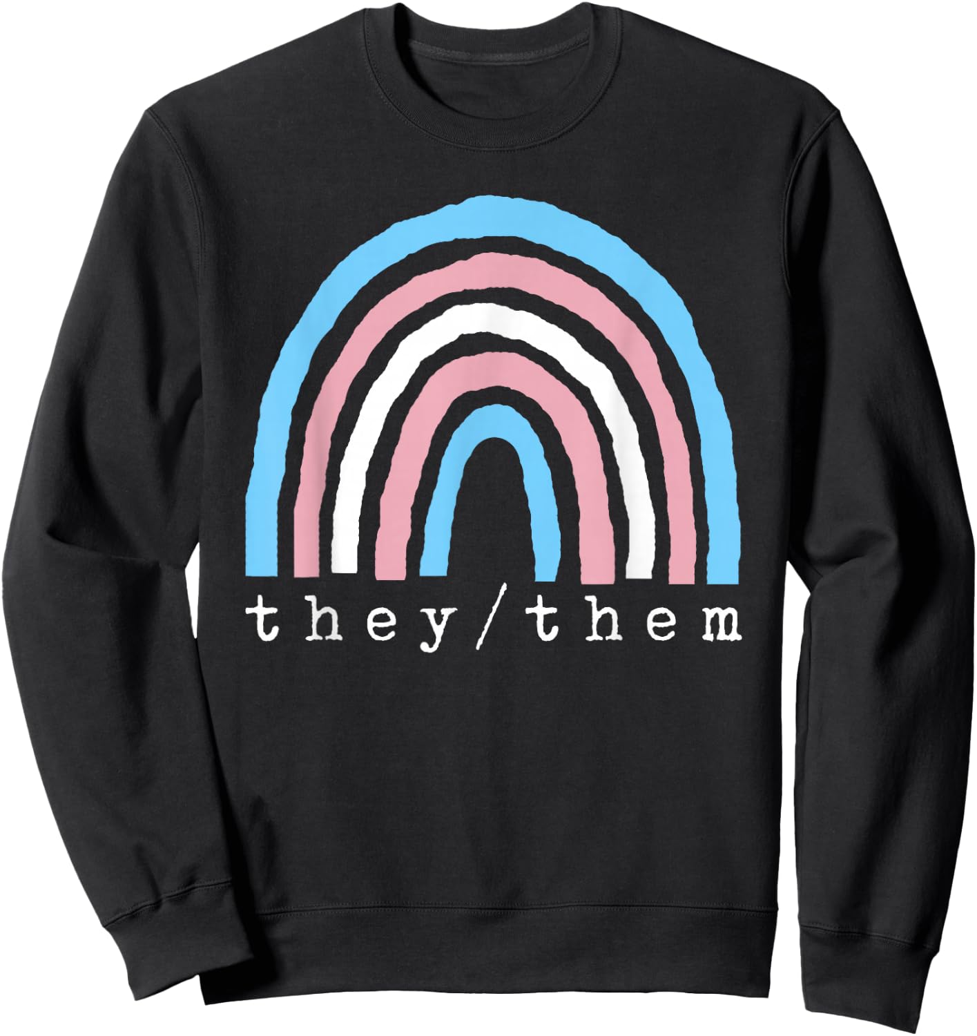 Boho Rainbow Trans Pronouns They Them Pride LBGTQIA Sweatshirt - Sweatshirt | Black