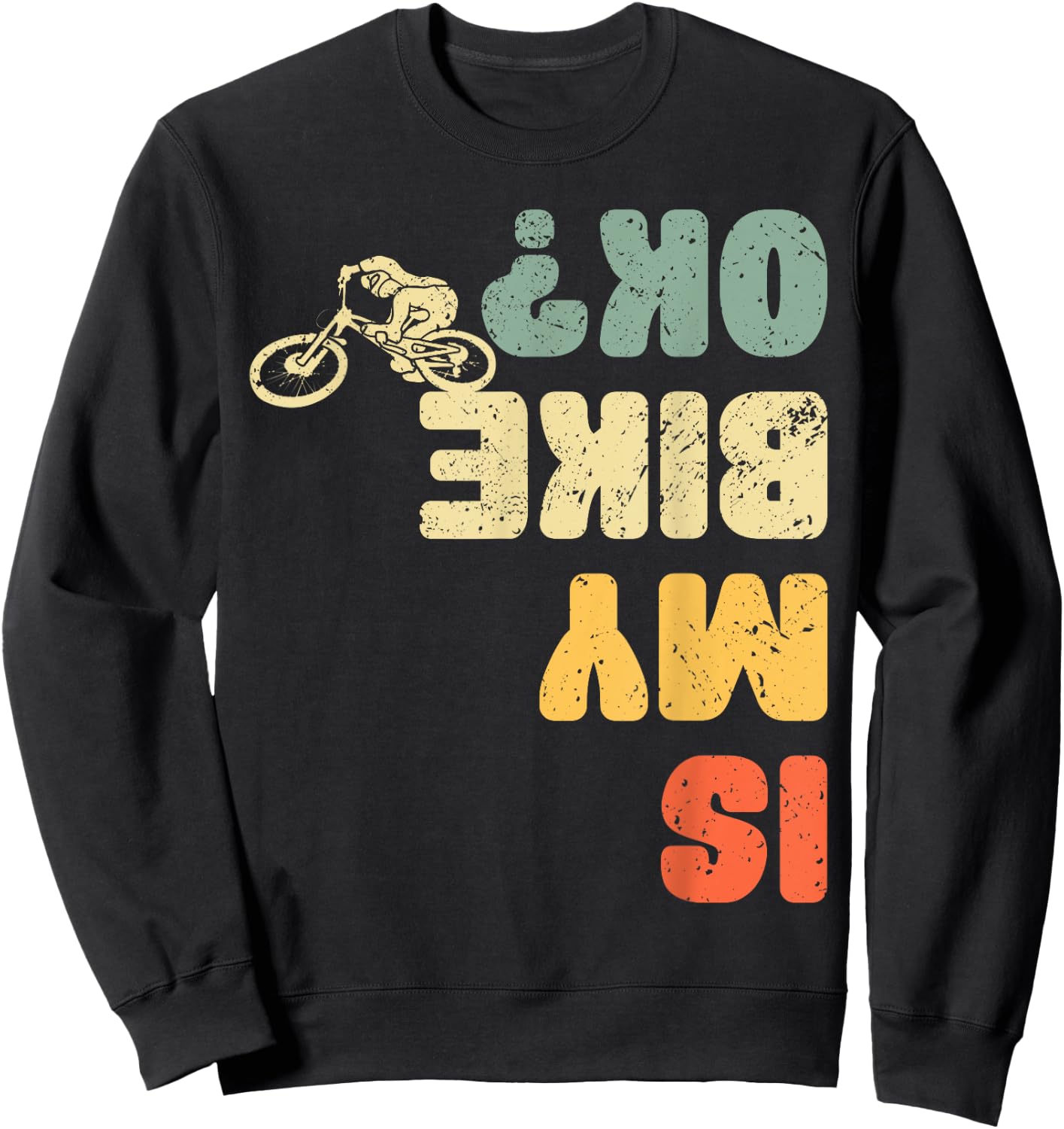 Retro Is My Bike Ok Youth Kids Vintage Cycling Sweatshirt - Sweatshirt | Black