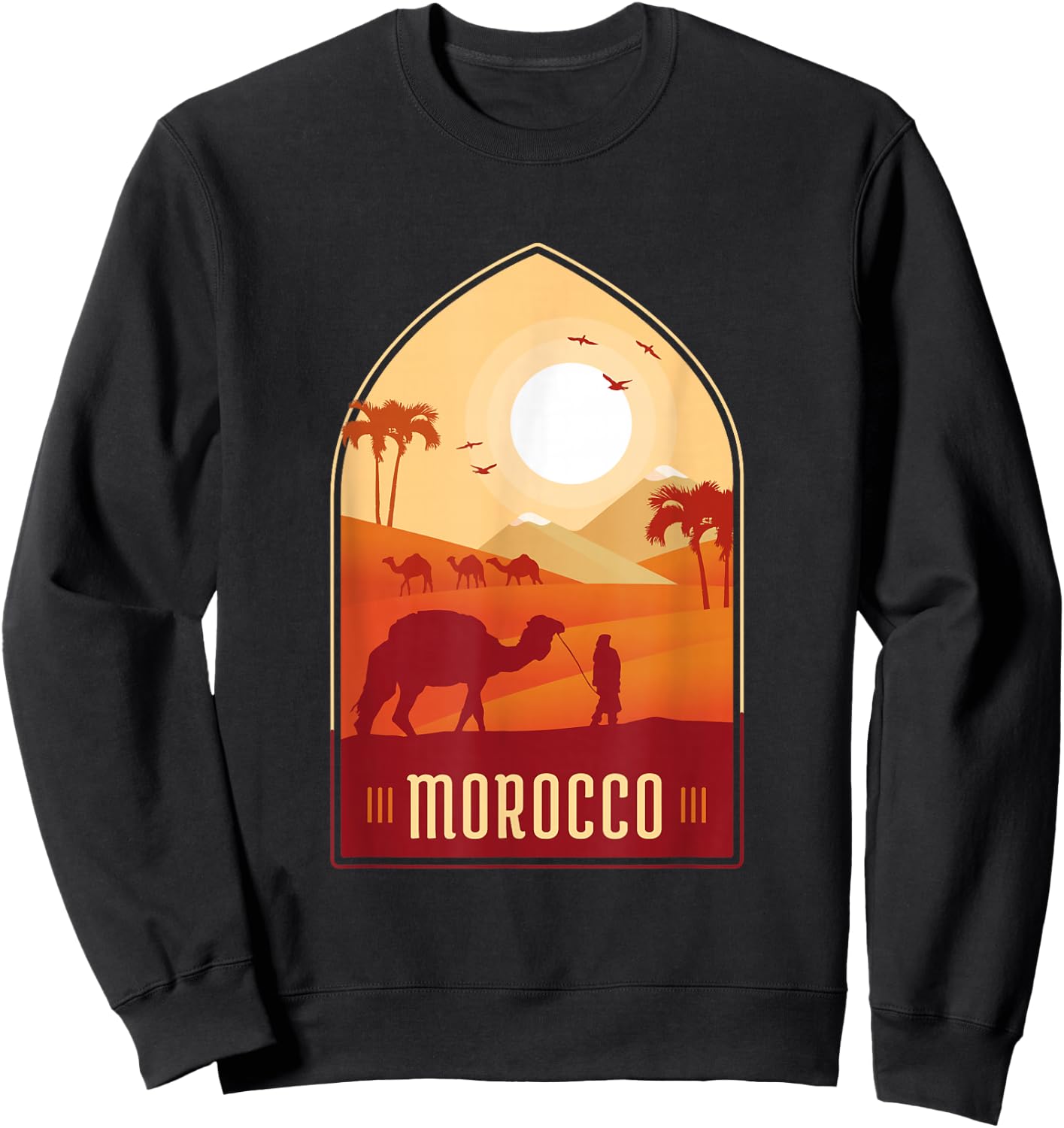 Morocco hospitality comfort health art history soccer fans Sweatshirt - Sweatshirt | Black