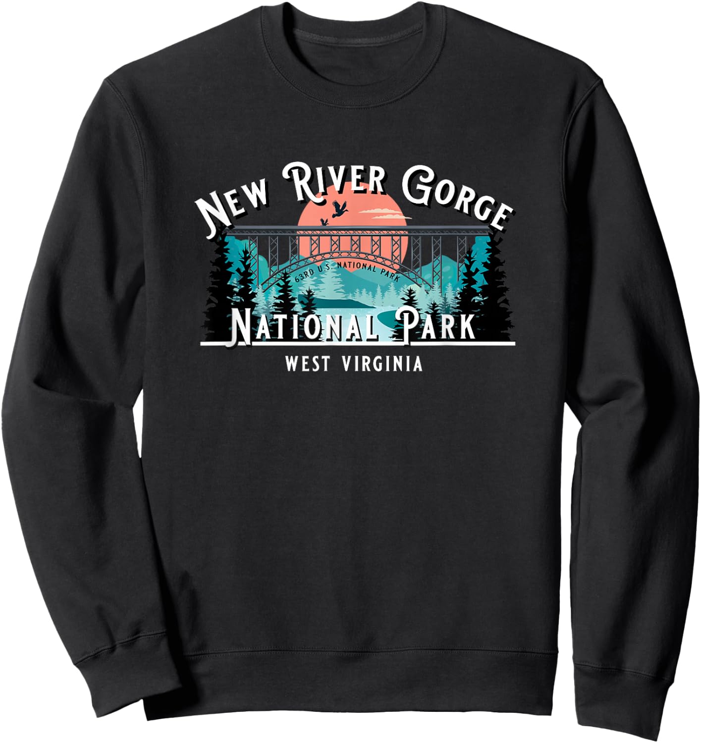 New River Gorge National Park West Virginia USA Souvenir Sweatshirt - Sweatshirt | Black