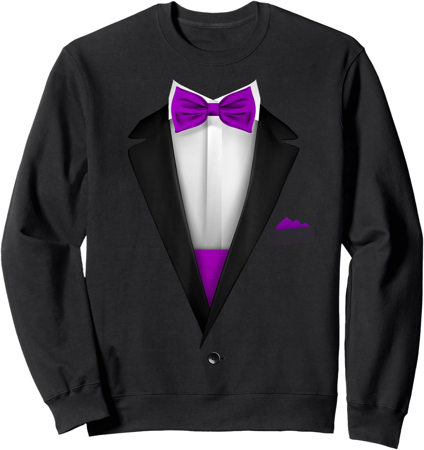 Tuxedo with Bowtie For Funny Wedding And Special Occasions Sweatshirt - Sweatshirt | Black