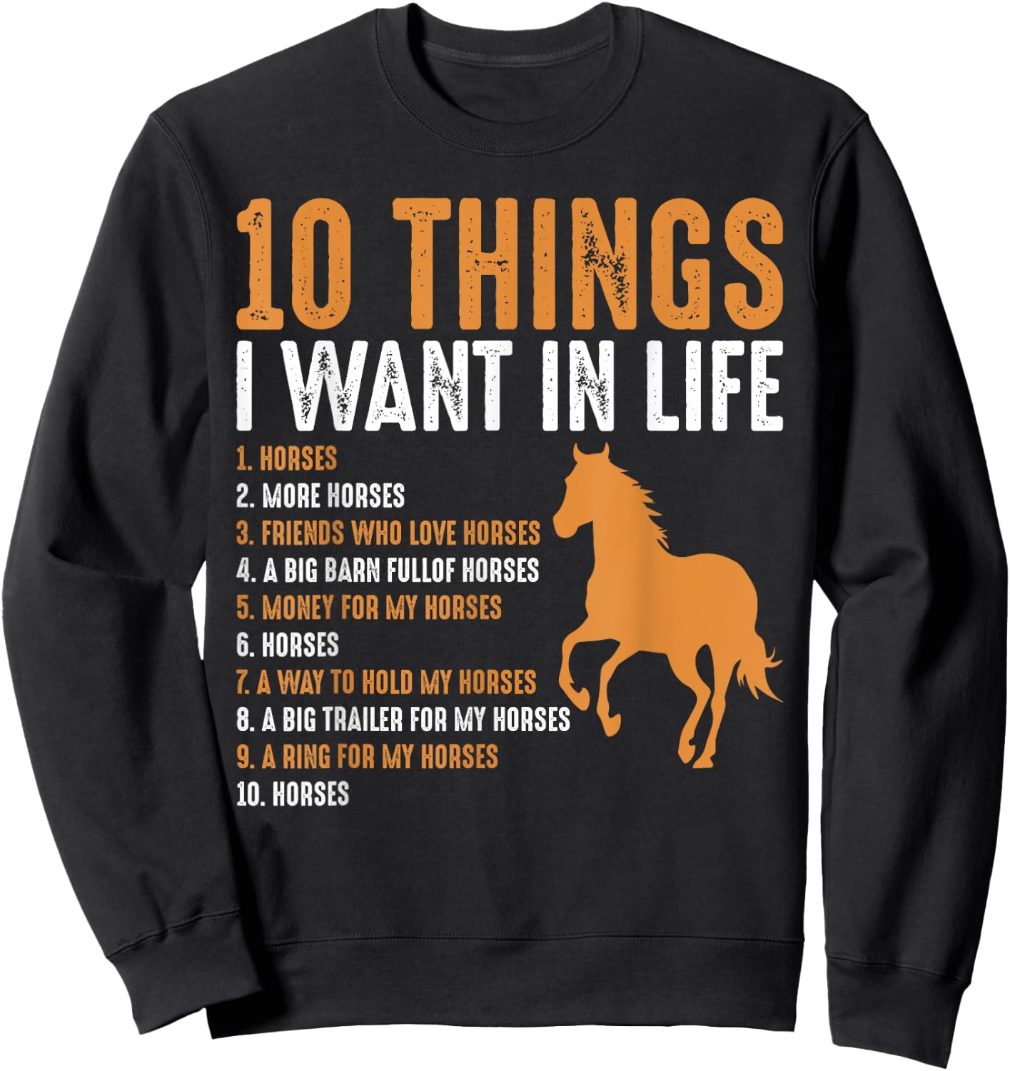 Funny Horse Shirt Women Kids Horse Lover Graphic Sweatshirt - Sweatshirt | Black