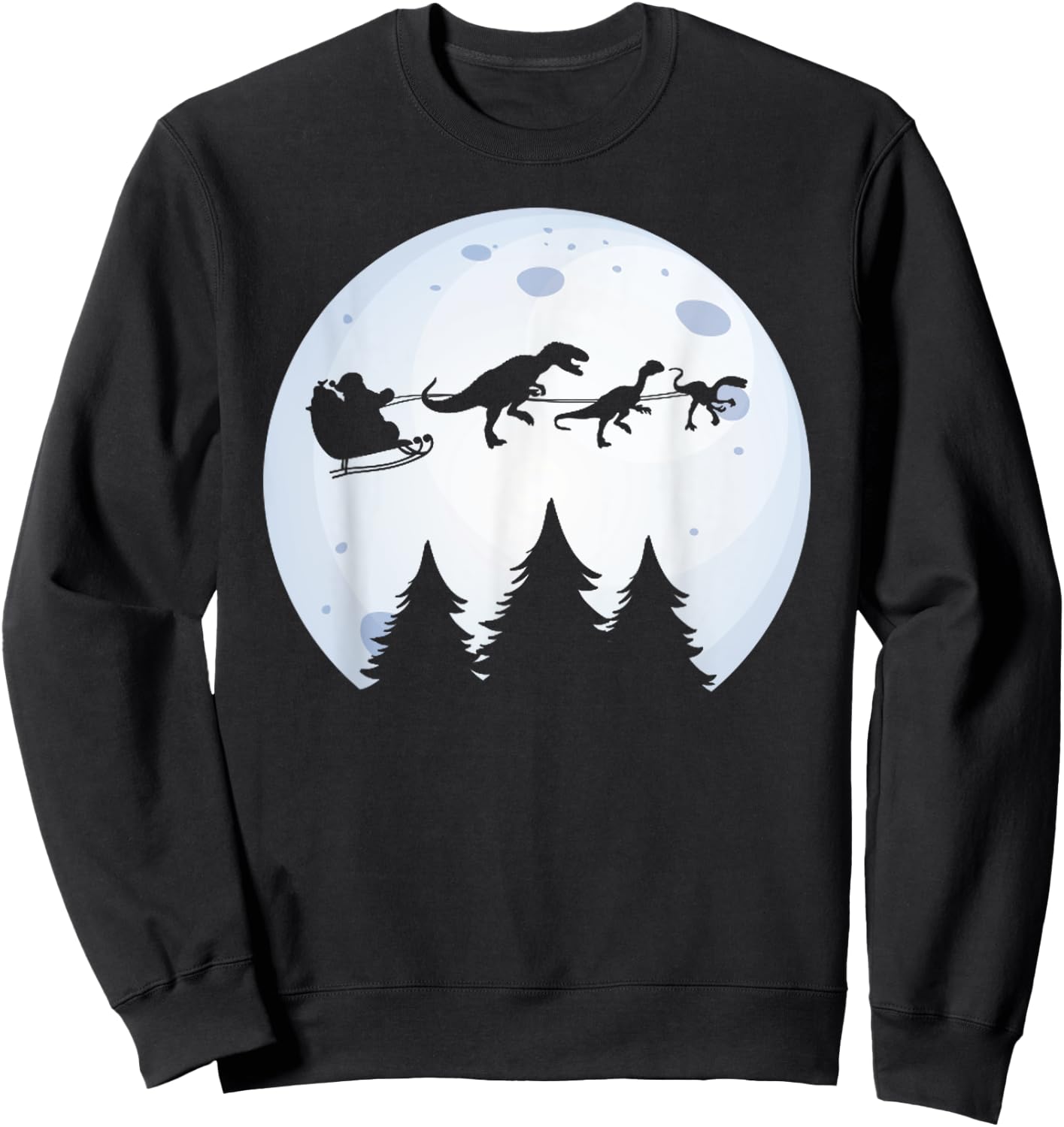 Christmas Dinosaur - Santa Claus Moon & Dinos for Boys Sweatshirt - Sweatshirt | Black