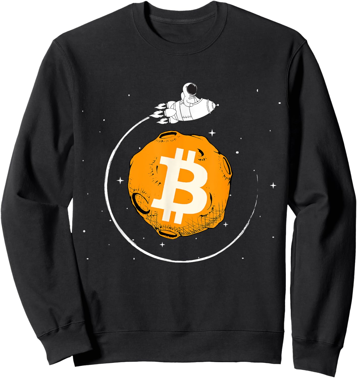 Cryptocurrency Talk - Fun Bitcoin ROCKET To The Moon Sweatshirt - Sweatshirt | Black