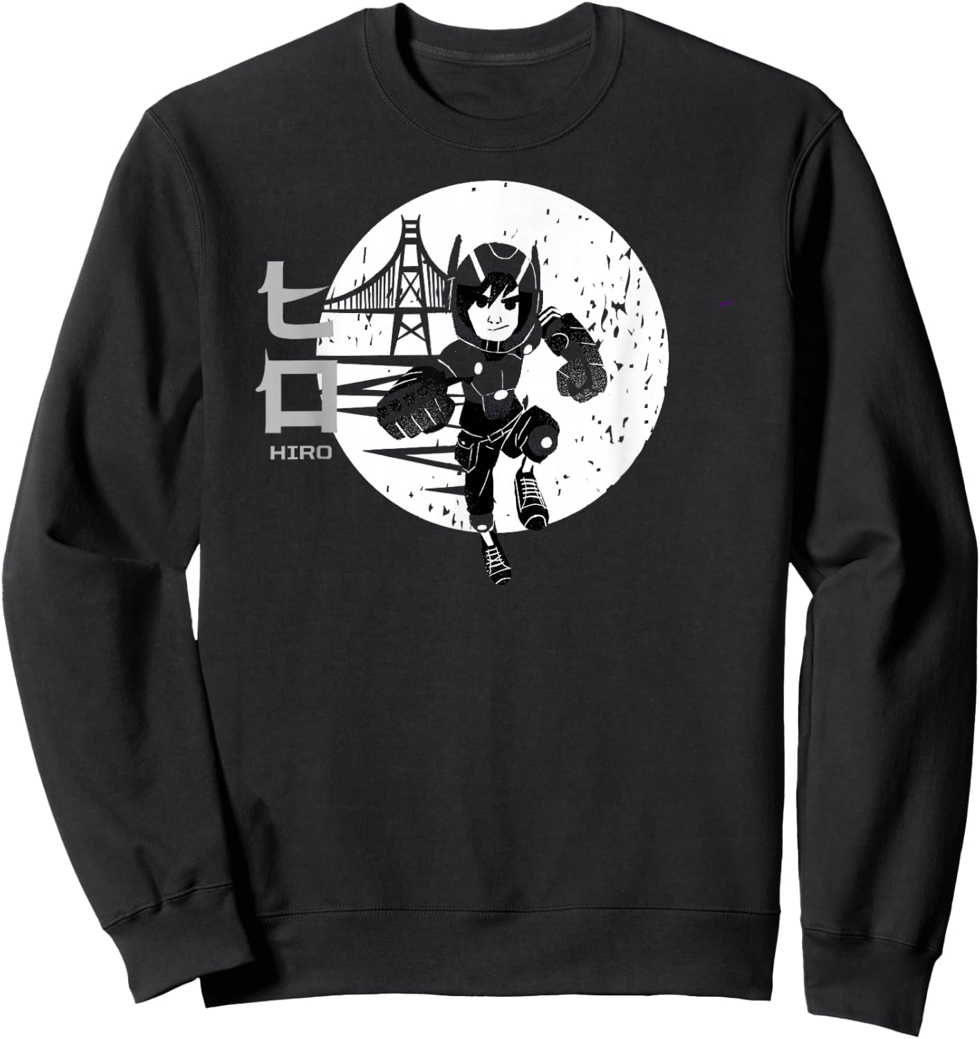 Disney Big Hero 6 Hiro Hamada Kanji San Fransokyo Vintage Sweatshirt - Sweatshirt | Black
