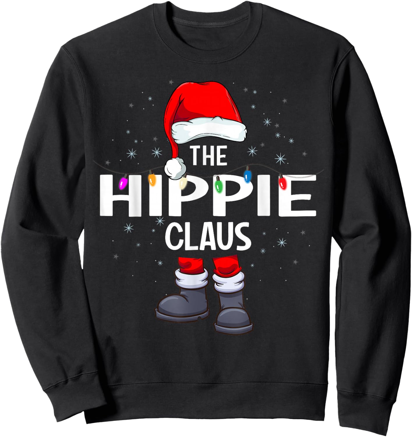 The Hippie Claus Matching Christmas Pajama Sweatshirt - Sweatshirt | Black