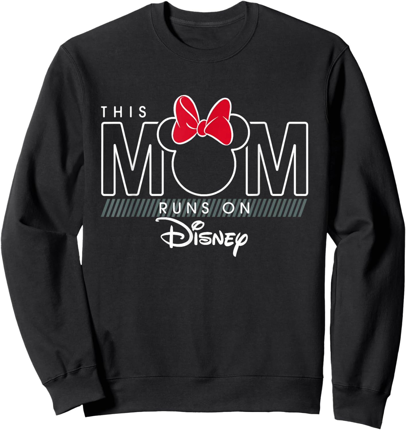 Disney Minnie Mouse This Mom Runs on Disney Sweatshirt - Sweatshirt | Black