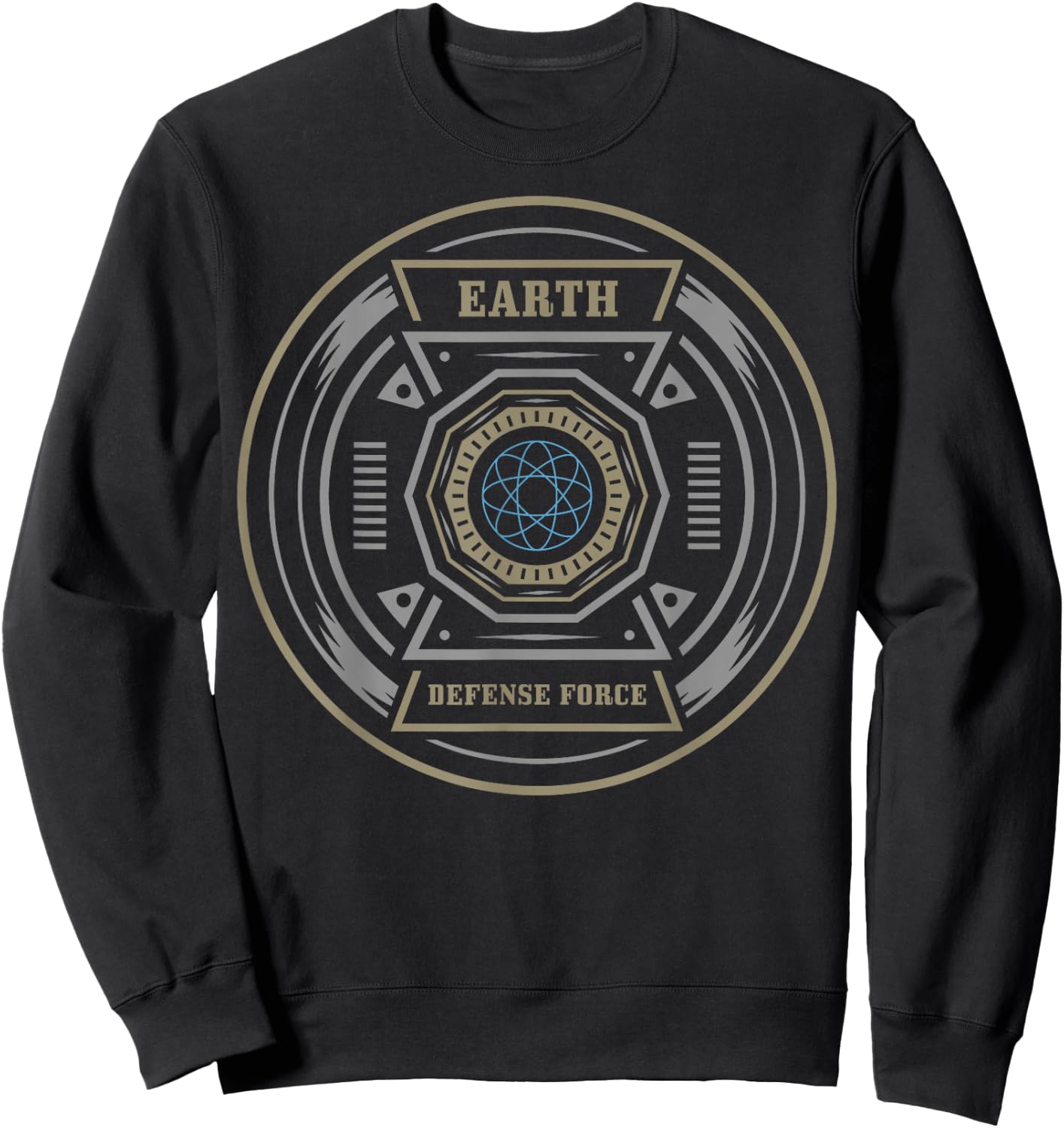 Funny Earth Defense Force EDF Lovers Badge Gift Sweatshirt - Sweatshirt | Black