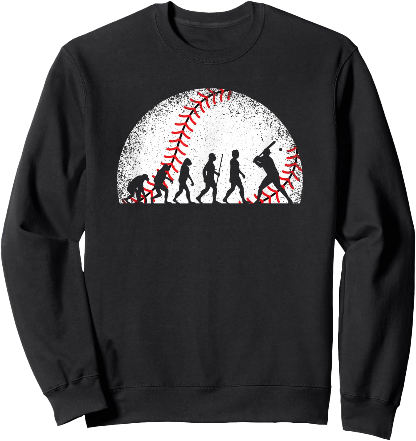 Baseball Evolution Vintage Baseball Player Men Boys Sweatshirt - Sweatshirt | Black