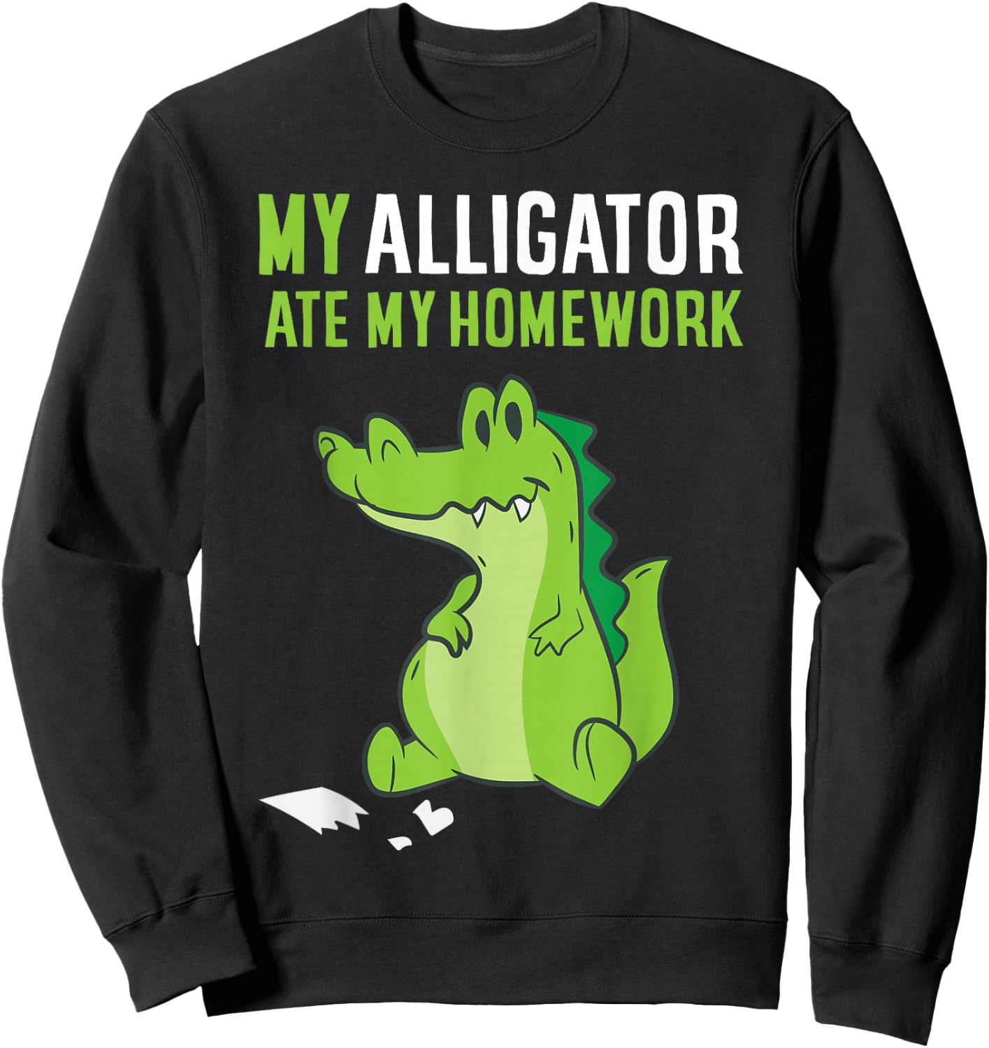 My Crocodile Ate My Homework Alligatror Sweatshirt - Sweatshirt | Black