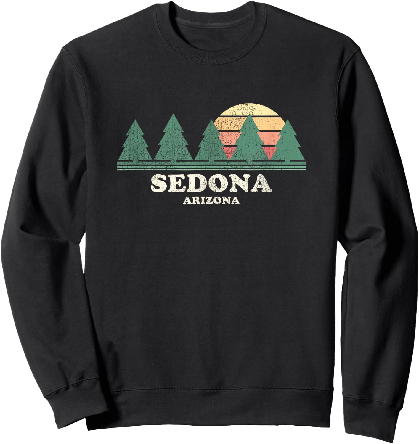 Sedona AZ Vintage Throwback Retro 70s Design Sweatshirt - Sweatshirt | Black