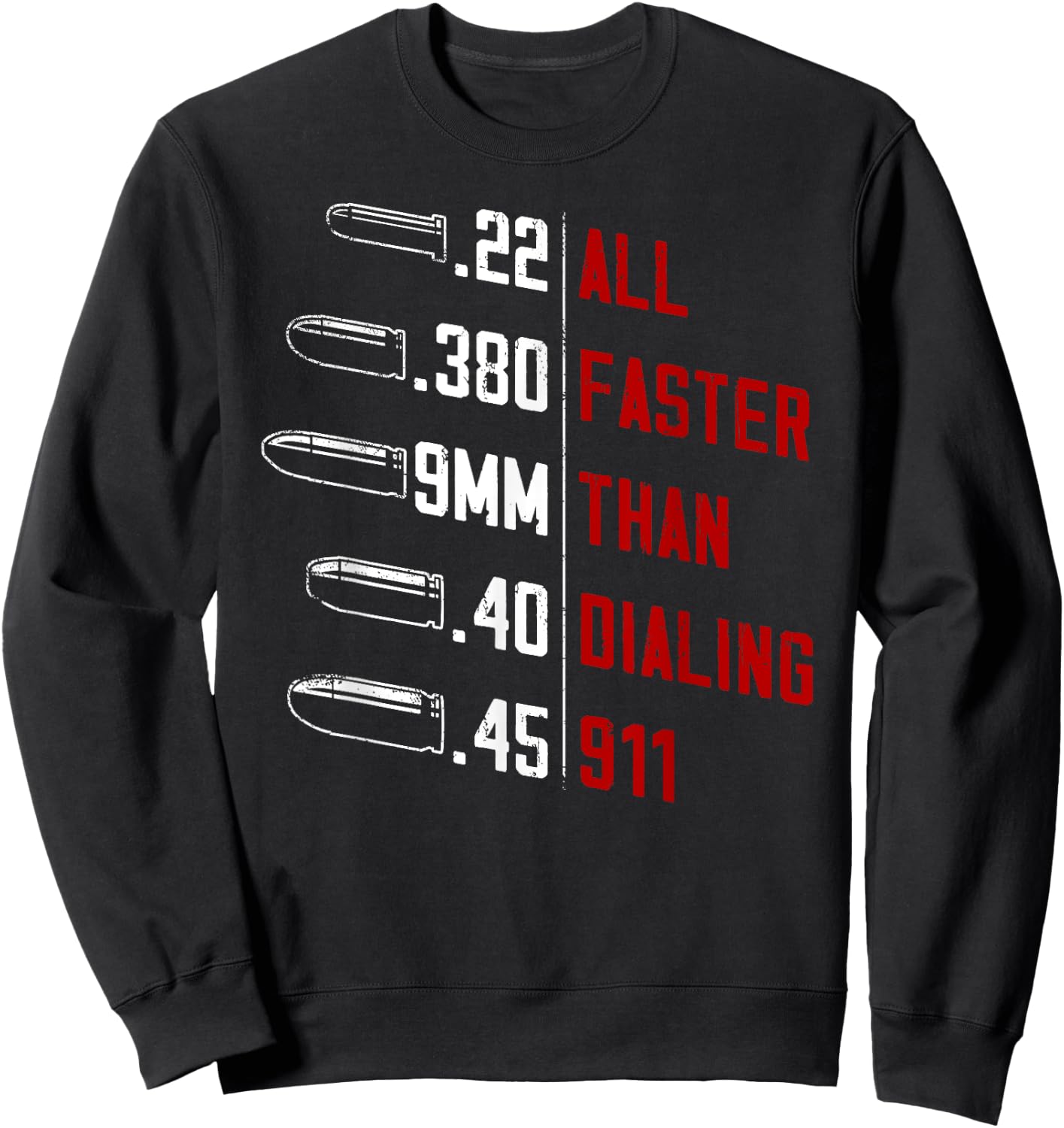 All Faster Than Dialing 911 American Flag Gun Lover Gifts Men Sweatshirt - Sweatshirt | Black