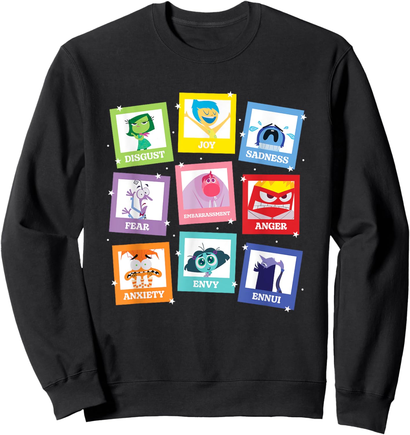 Disney Pixar Inside Out 2 Iconic Characters Big Chest Panels Sweatshirt - Sweatshirt | Black