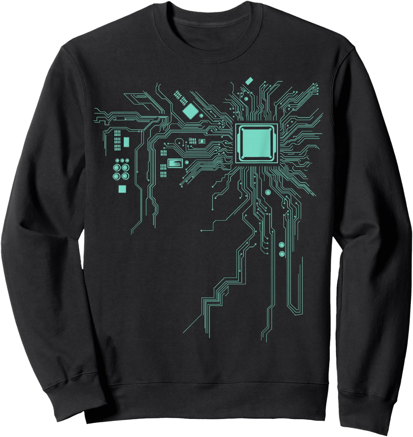 Funny Computer Geek Nerd Gift Cool Computer Core Circuit Sweatshirt - Sweatshirt | Black