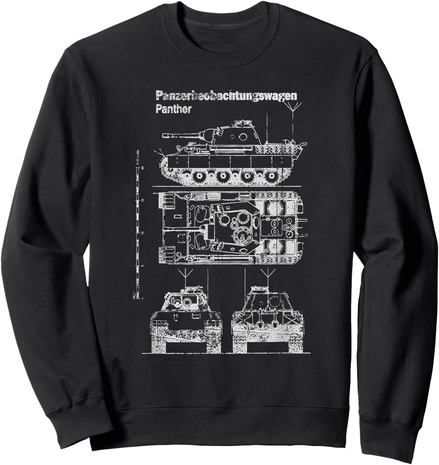 1942 German Panzer Panther Tank WWII Sd.Kfz. 171 Sweatshirt - Sweatshirt | Black