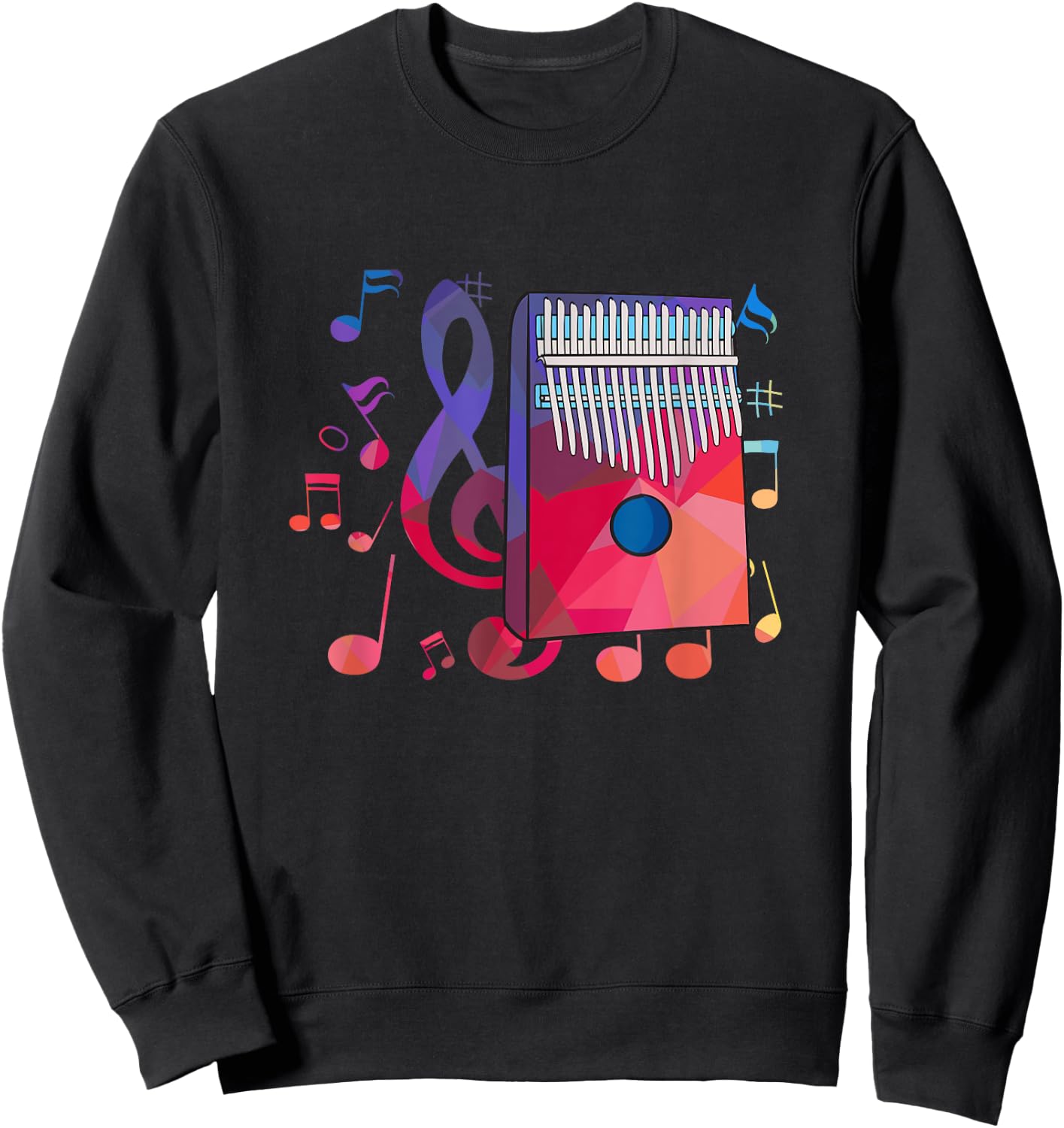 Colorful Idiophone Design for Kalimba Players Sweatshirt - Sweatshirt | Black