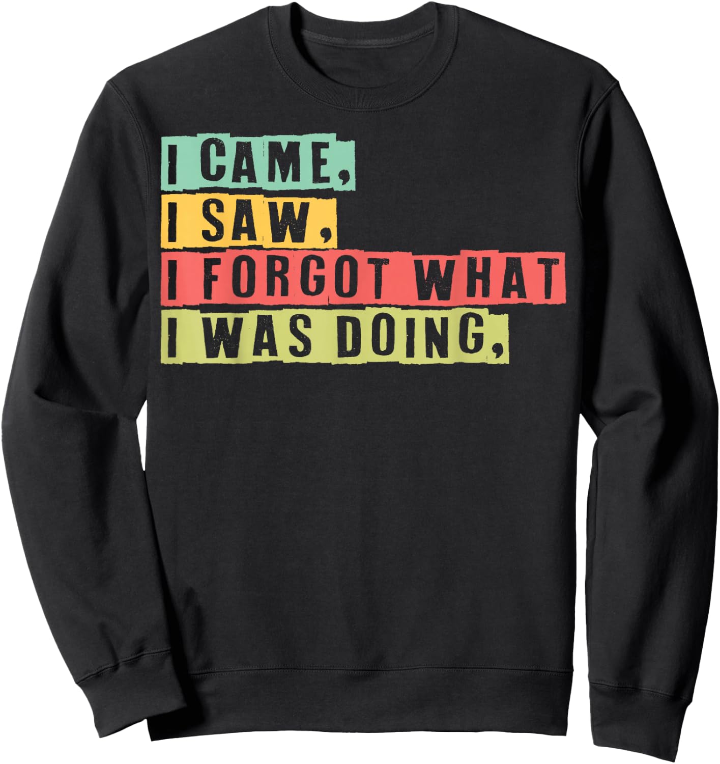 Funny Forgetfulness I Came I Saw I Forgot Memory Loss Sweatshirt - Sweatshirt | Black