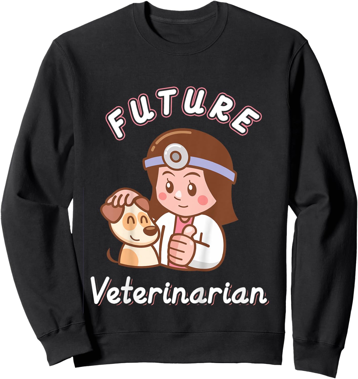 Kids Future Veterinarian Shirt Vet Costume Animal Lover Sweatshirt - Sweatshirt | Black