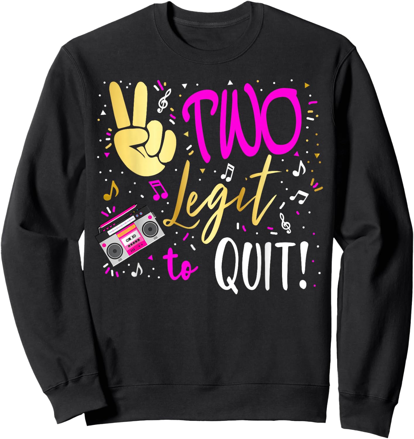 Two 2nd. Birthday Party Matching Costume Sweatshirt - Sweatshirt | Black
