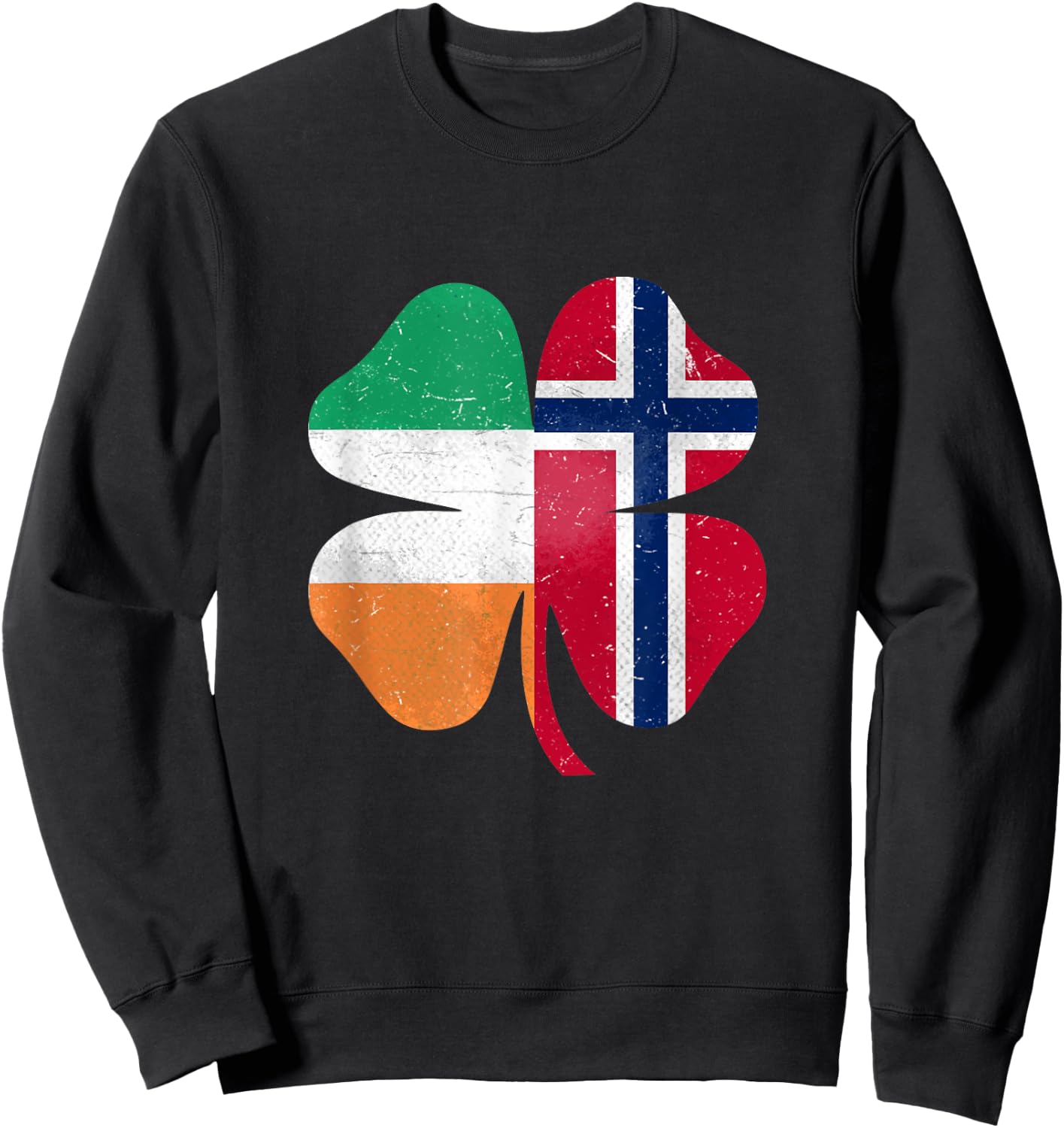 Norwegian Irish Shamrock Norway Ireland St. Patrick's Day Sweatshirt - Sweatshirt | Black
