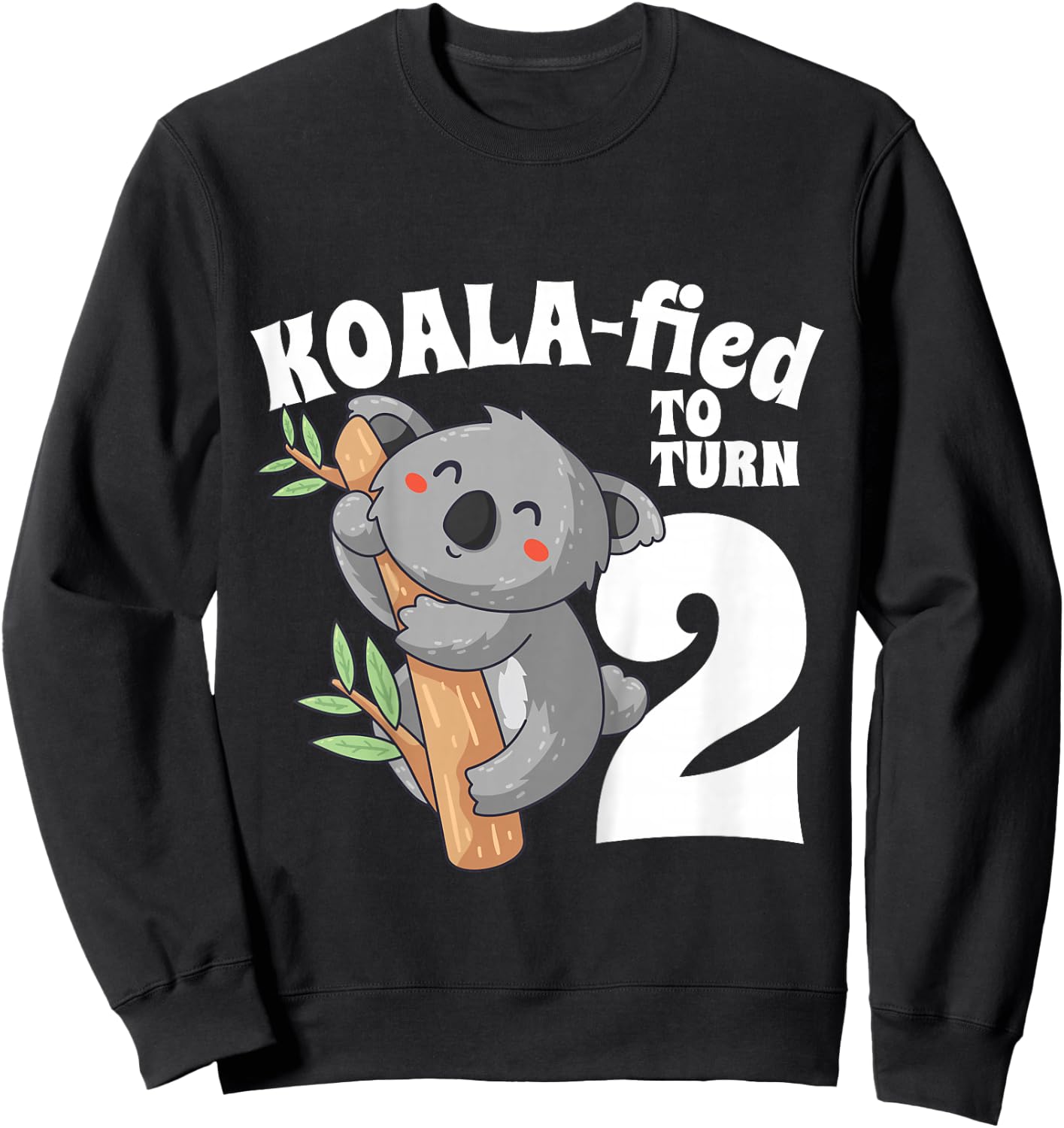 2 Year Old Koala Birthday Koalafied Girl Cute 2nd Girls Gift Sweatshirt - Sweatshirt | Black