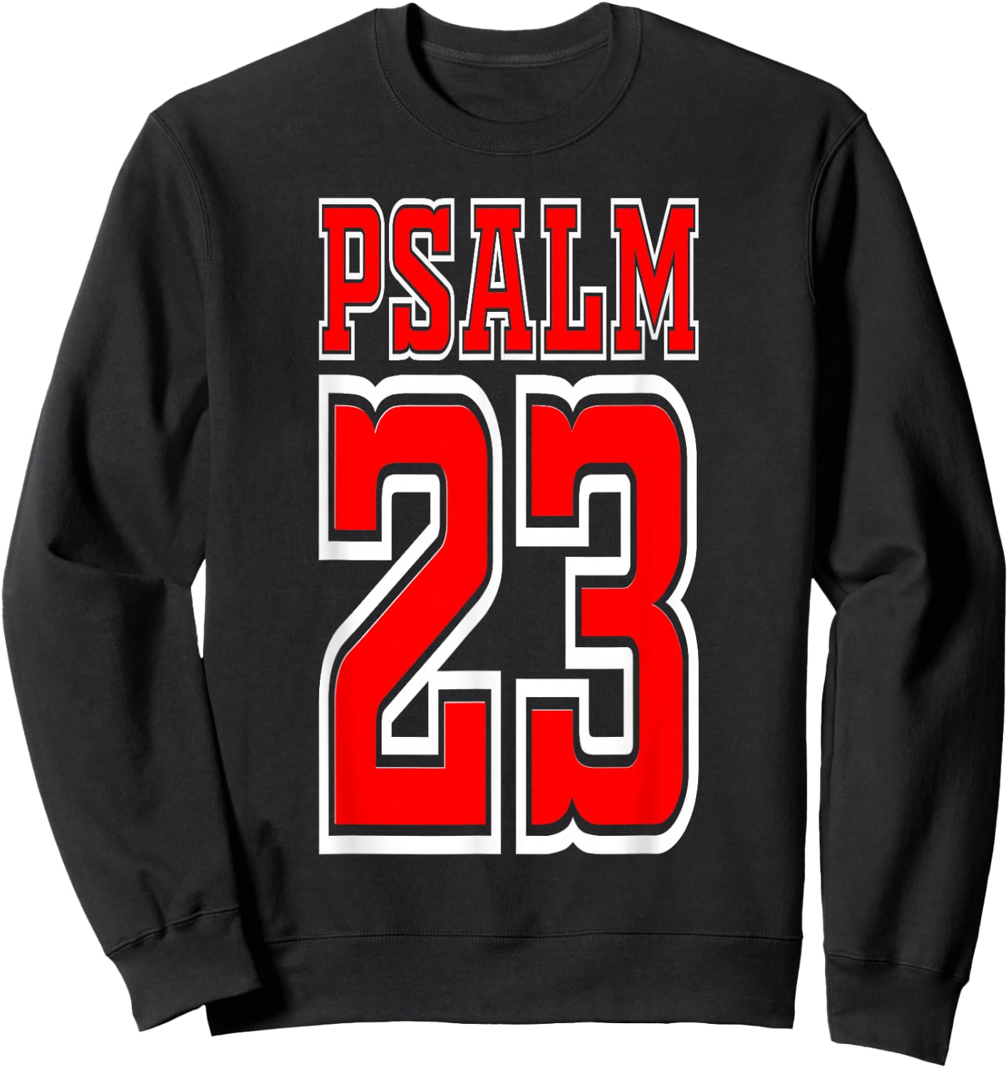 Psalm 23 Jersey Style Sweatshirt - Sweatshirt | Black