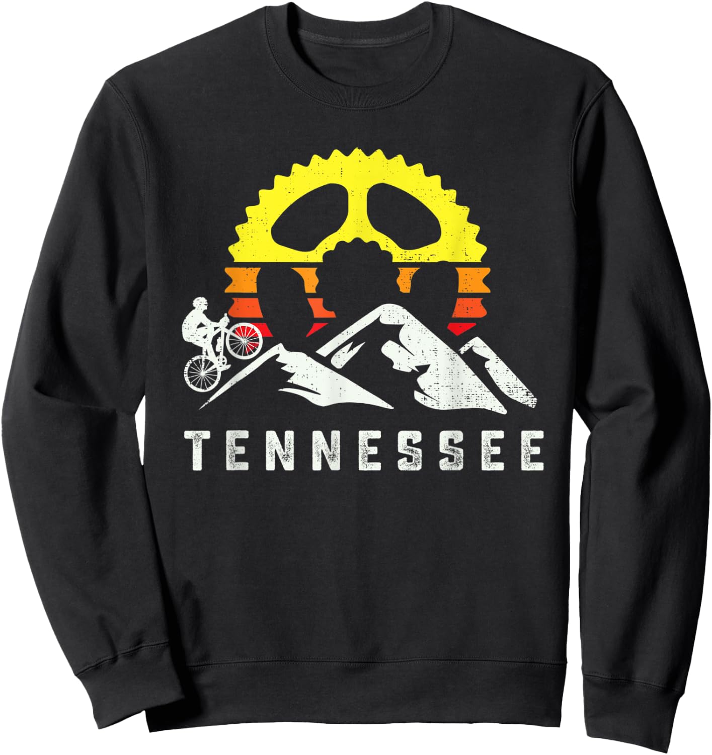 Tennessee Mountain Biking Retro Bike Rider MTB Cyclist Race Sweatshirt - Sweatshirt | Black