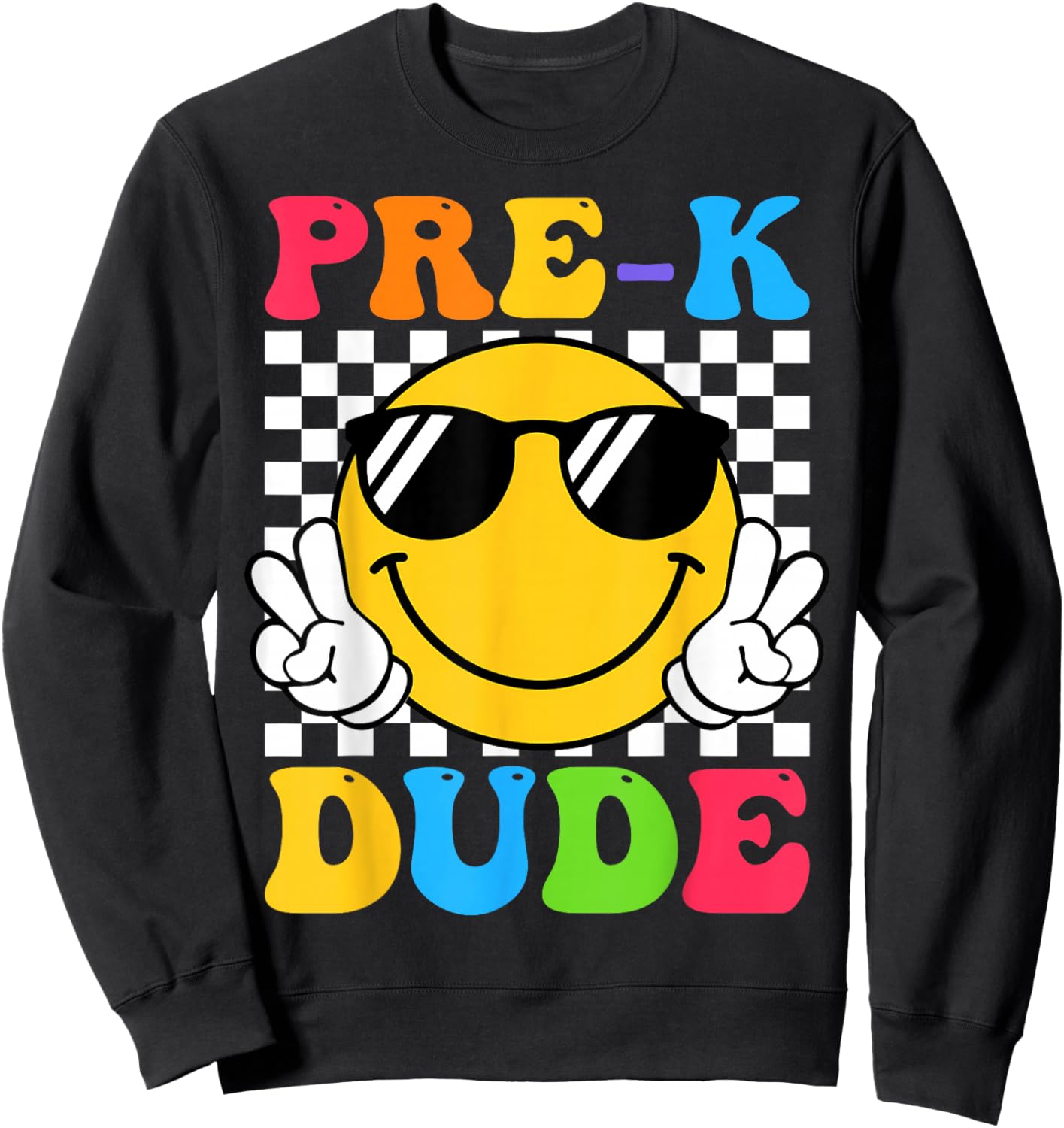 Groovy Pre-K Dude First Day of Preschool Back to School Sweatshirt - Sweatshirt | Black