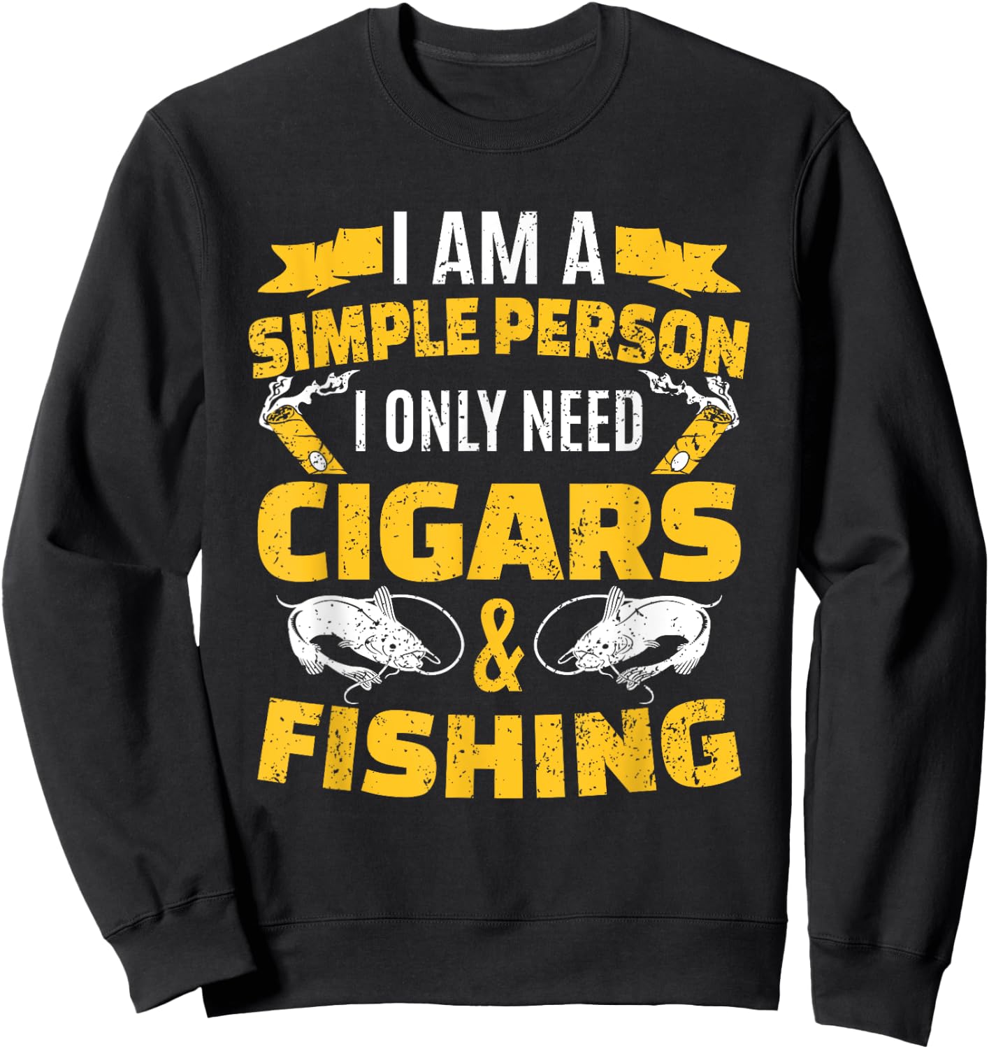 Fishing Shirt Fisherman Cigar Smoker Sweatshirt - Sweatshirt | Black
