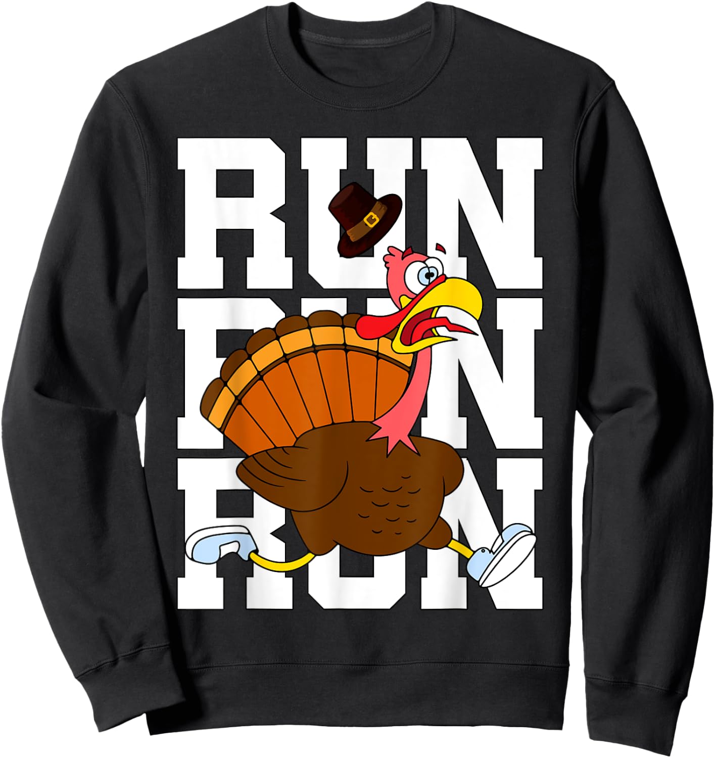 Turkey Run Costume Thanksgiving Running Turkey Trot Sweatshirt - Sweatshirt | Black