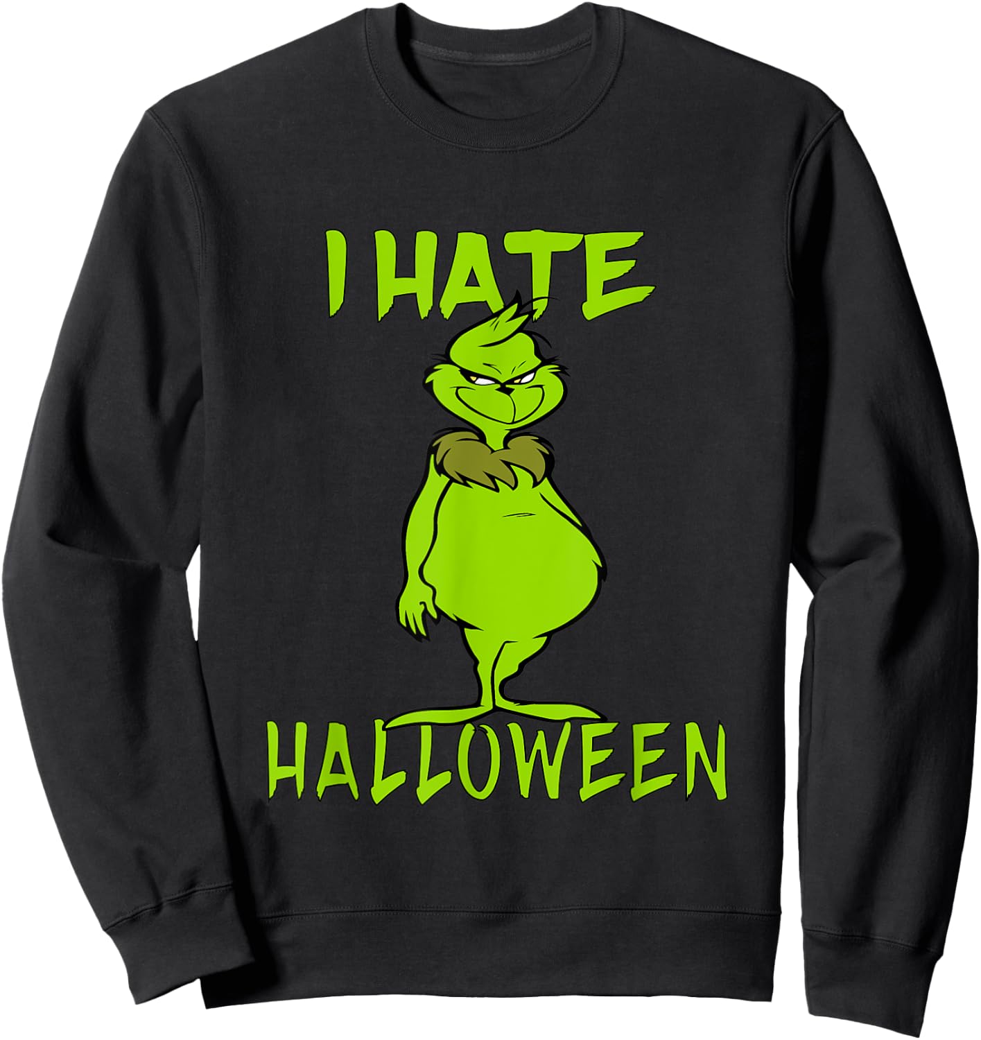 Anti Halloween I Hate Halloween, Sarcastic Saying Meme Sweatshirt - Sweatshirt | Black