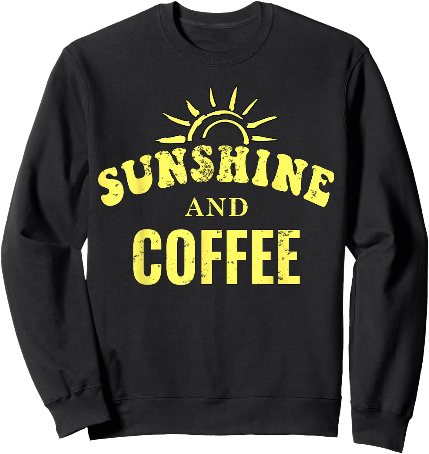 Coffee Lovers | Sunshine and Coffee Retro Style Mothers Day Sweatshirt - Sweatshirt | Black