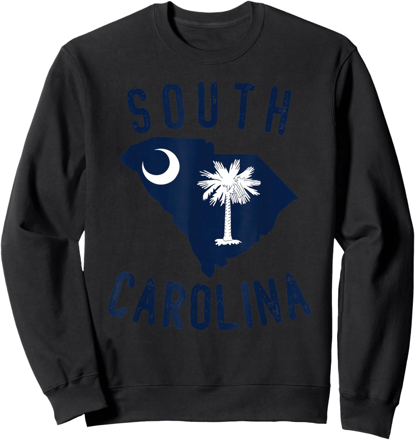 South Carolina State Flag Palmetto Tree Crescent Moon SC Sweatshirt - Sweatshirt | Black