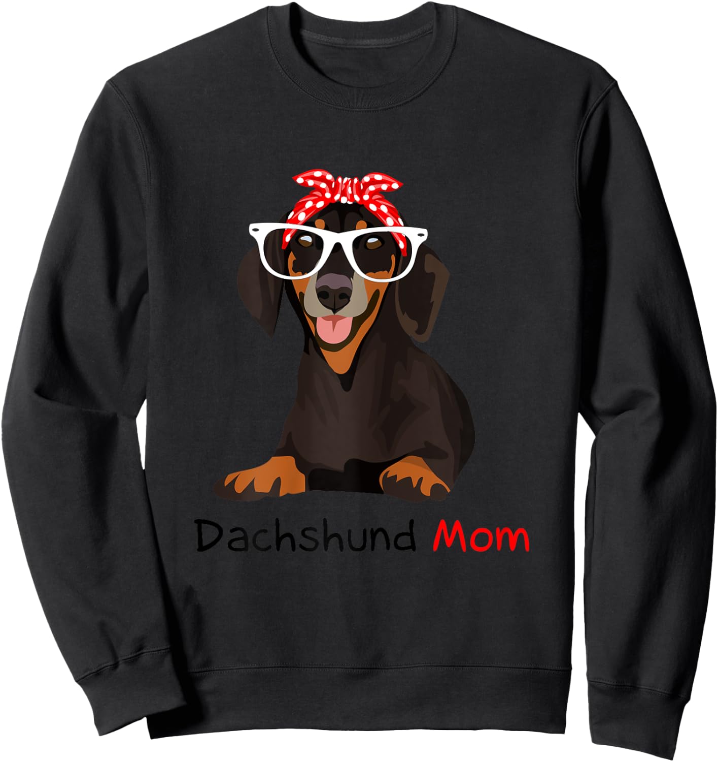 Dachshund Mom Bandana Dachshund Dog Sweatshirt - Sweatshirt | Black