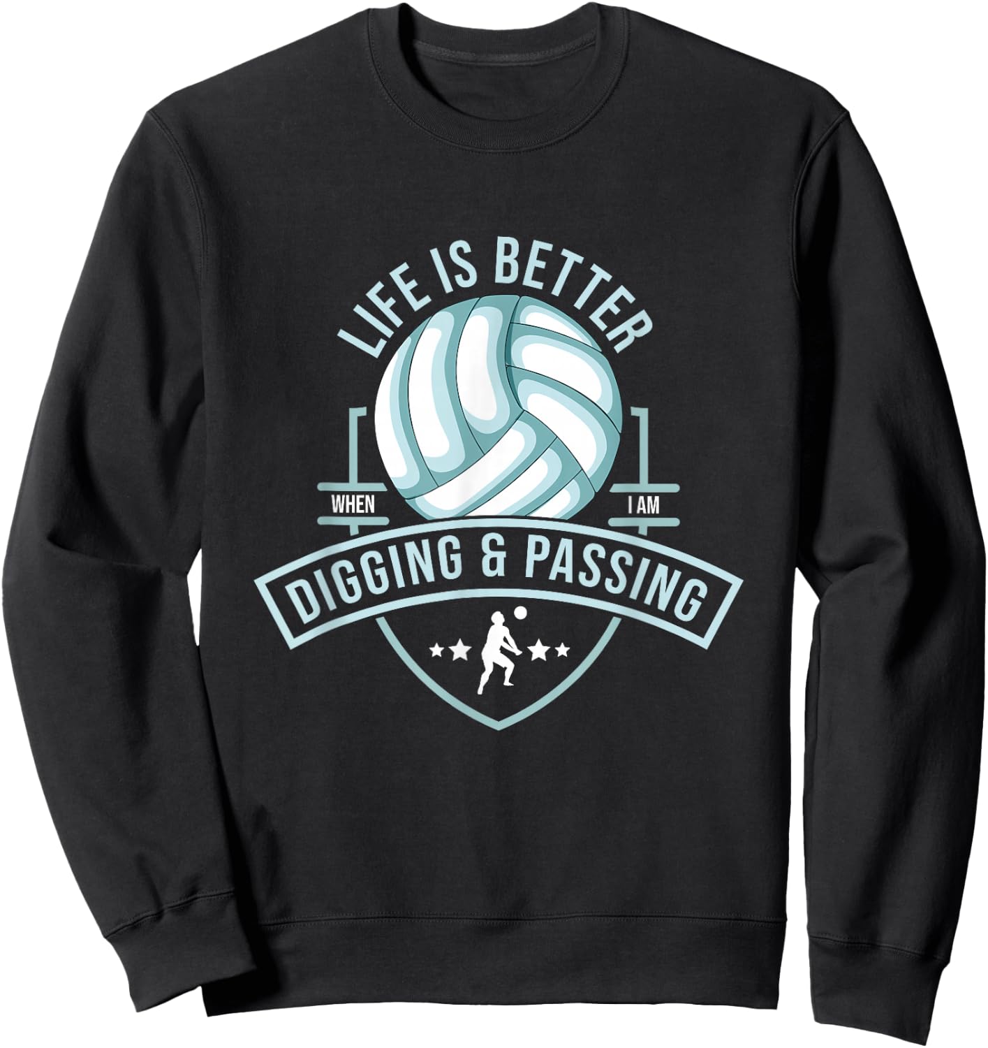 Libero Volleyball Training Design Defense Position Sweatshirt - Sweatshirt | Black
